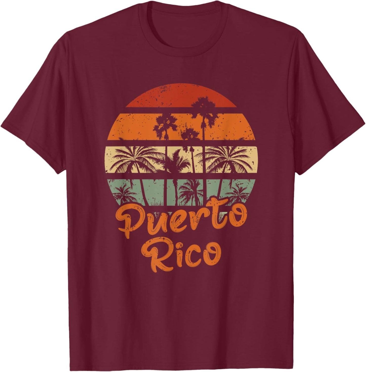Puerto Rico Surfing Vintage T-Shirt - T-Shirt | Maroon