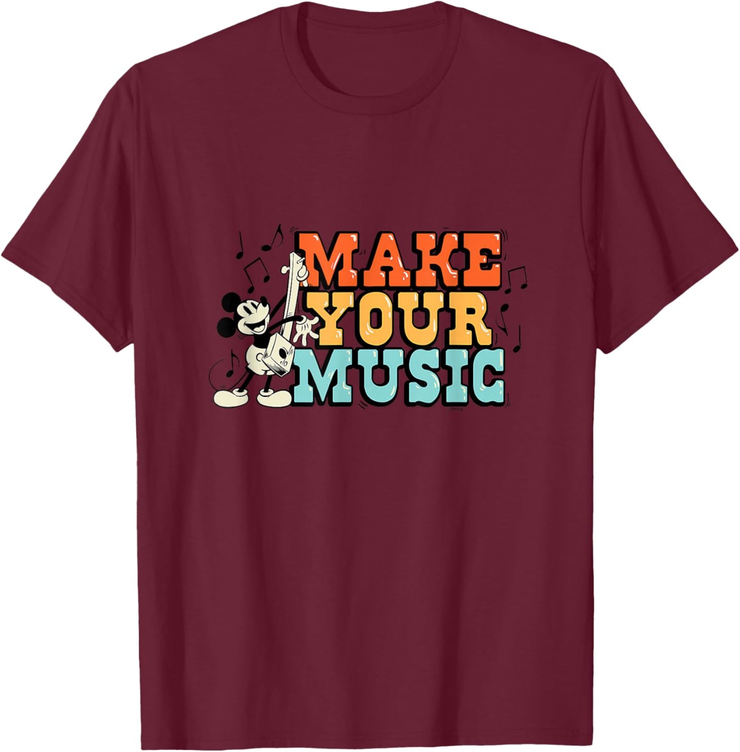 Disney - Mickey Make Your Music T-Shirt - T-Shirt | Maroon