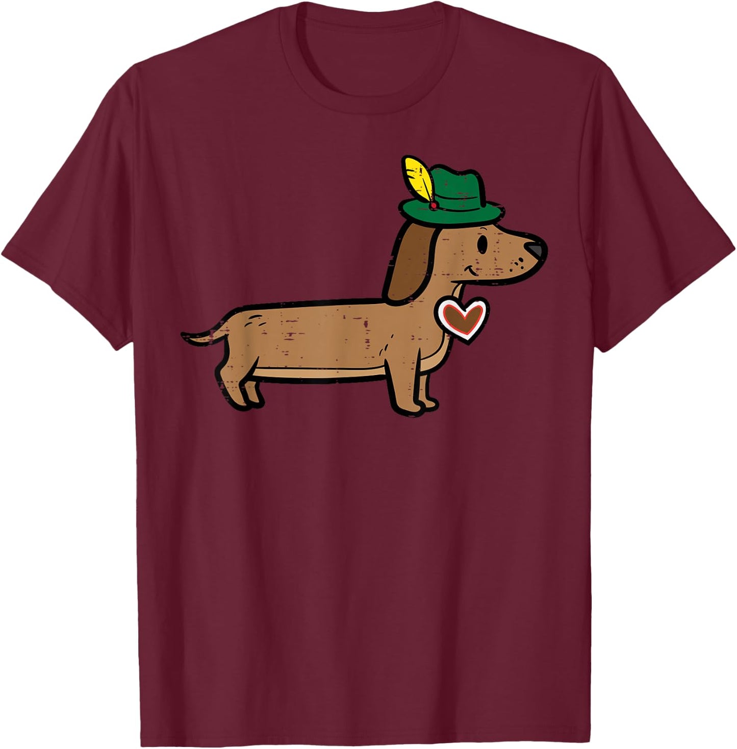 Oktoberfest Dachshund Cute Sausage Dog German Kids Men Women T-Shirt - T-Shirt | Maroon