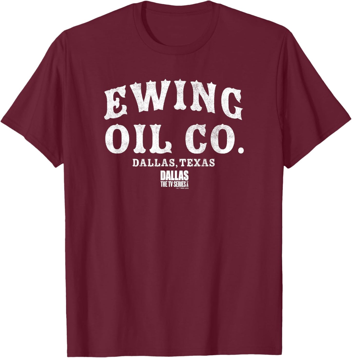 Dallas Ewing Oil Co. Dallas Texas Logo T-Shirt - T-Shirt | Maroon