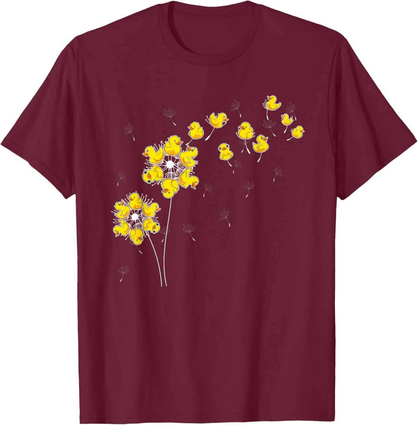 Rubber Duck, Dandelion, Squeaky Duck T-Shirt - T-Shirt | Maroon