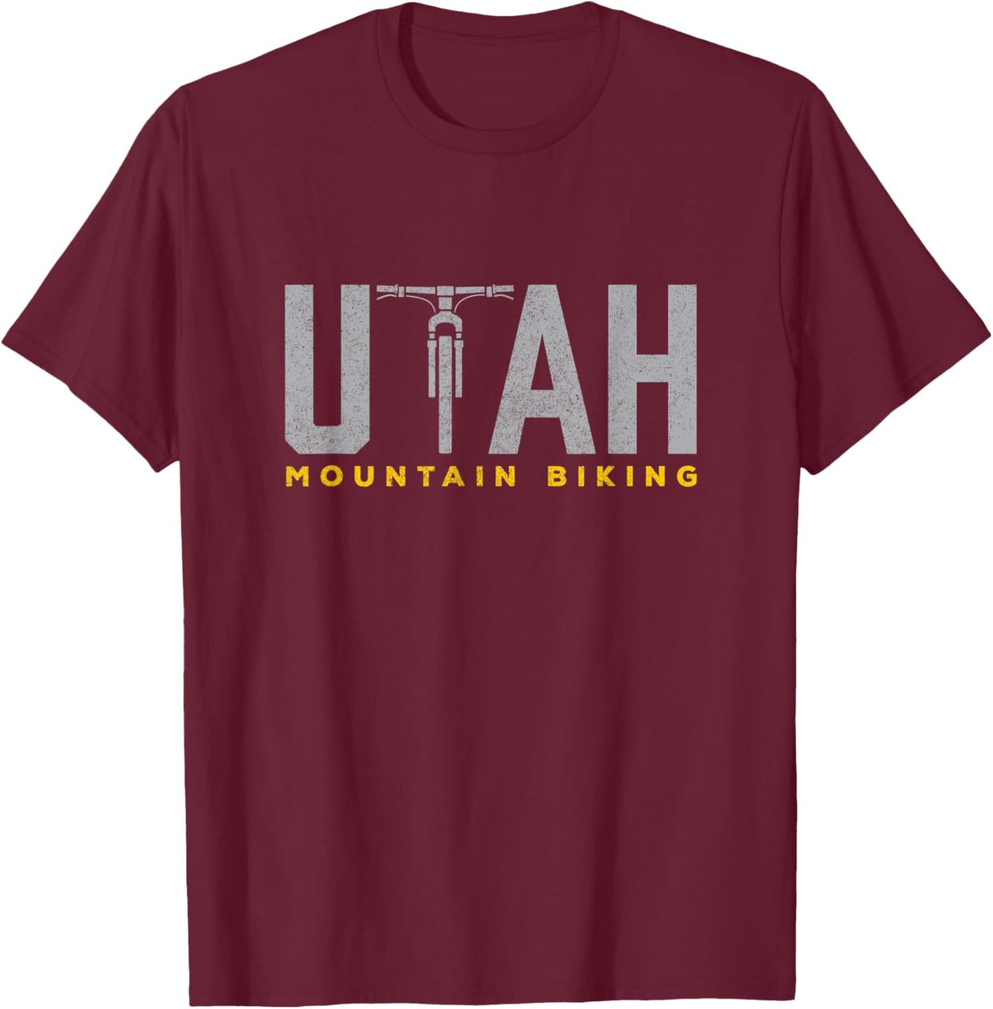Retro UTAH Mountain Biking Moab MTB Trail Riding T-Shirt - T-Shirt | Maroon