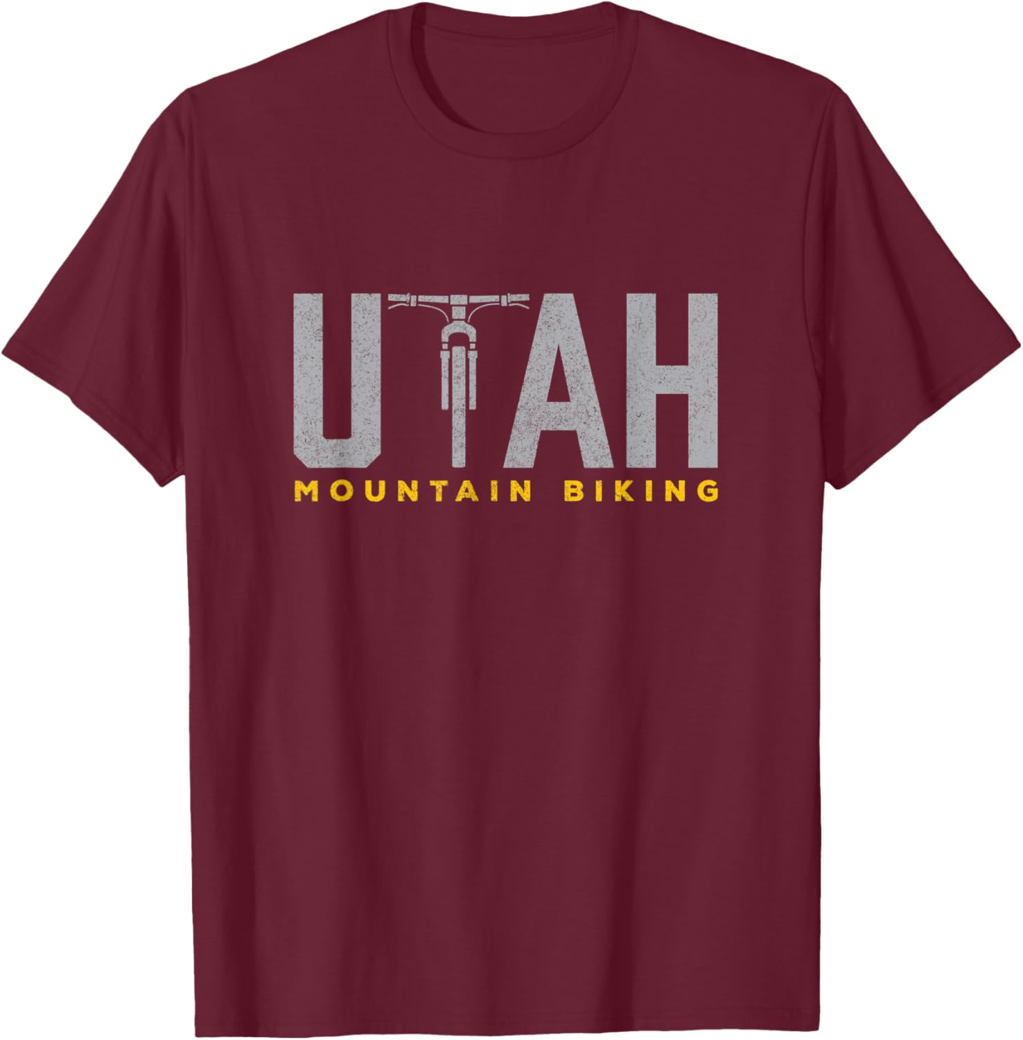 Retro UTAH Mountain Biking Moab MTB Trail Riding T-Shirt - T-Shirt | Maroon