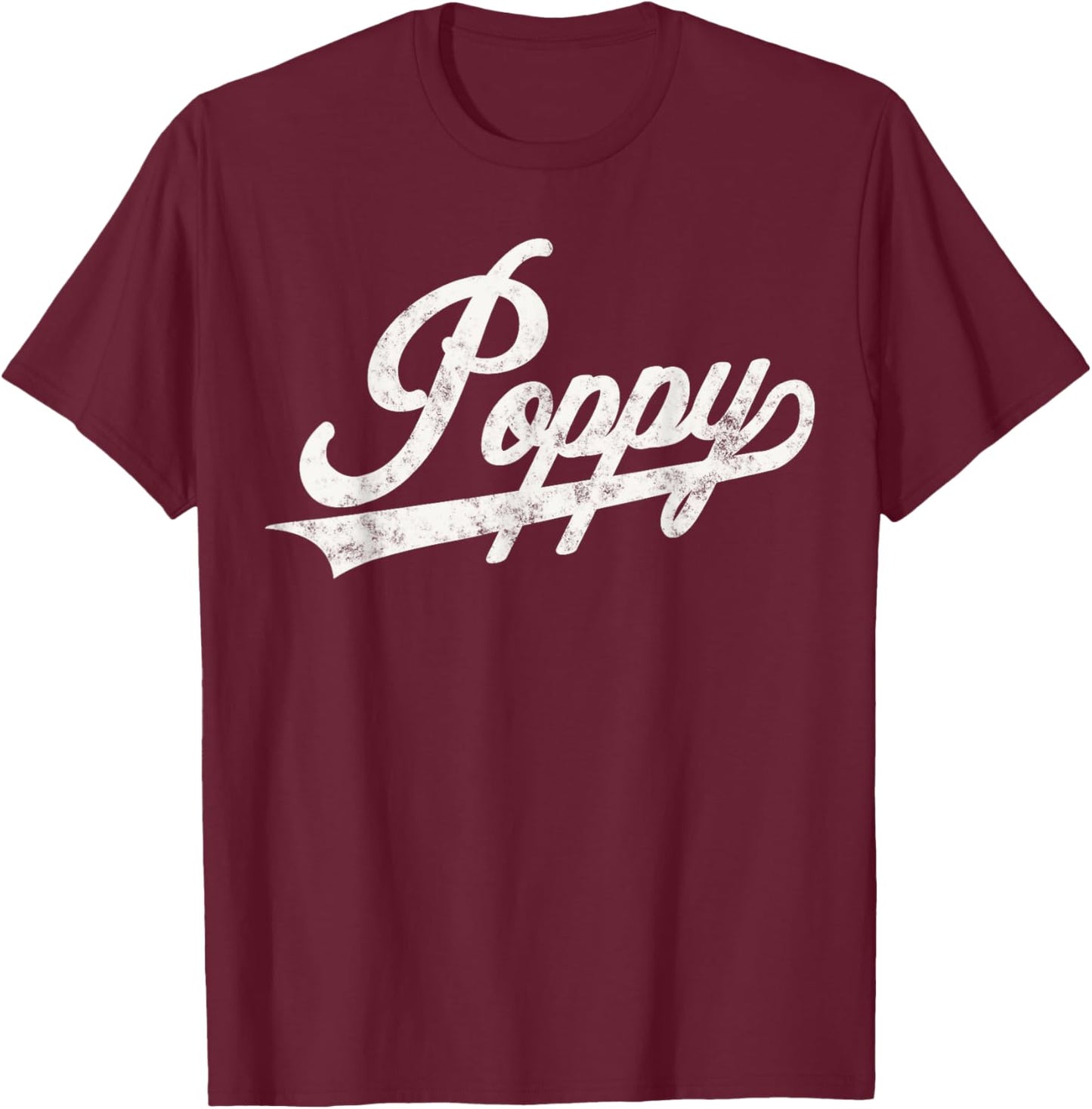 Poppy Retro Style Father’s day Gift Papa Grandpa T-Shirt - T-Shirt | Maroon