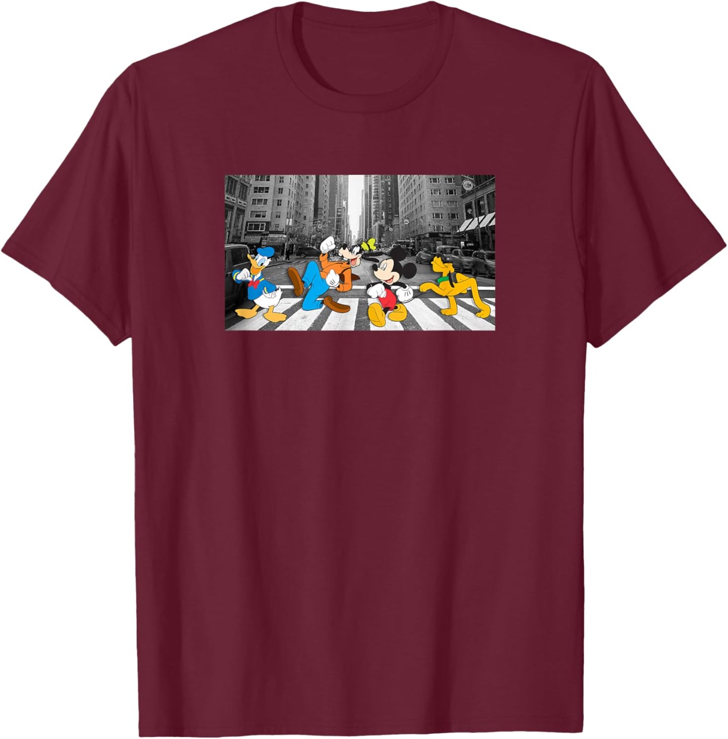 Disney - Mickey & Friends Crossing T-Shirt - T-Shirt | Maroon