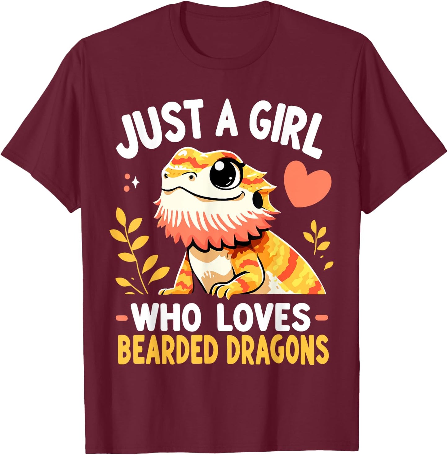 Girl Who Loves Bearded Dragons T-Shirt - T-Shirt | Maroon