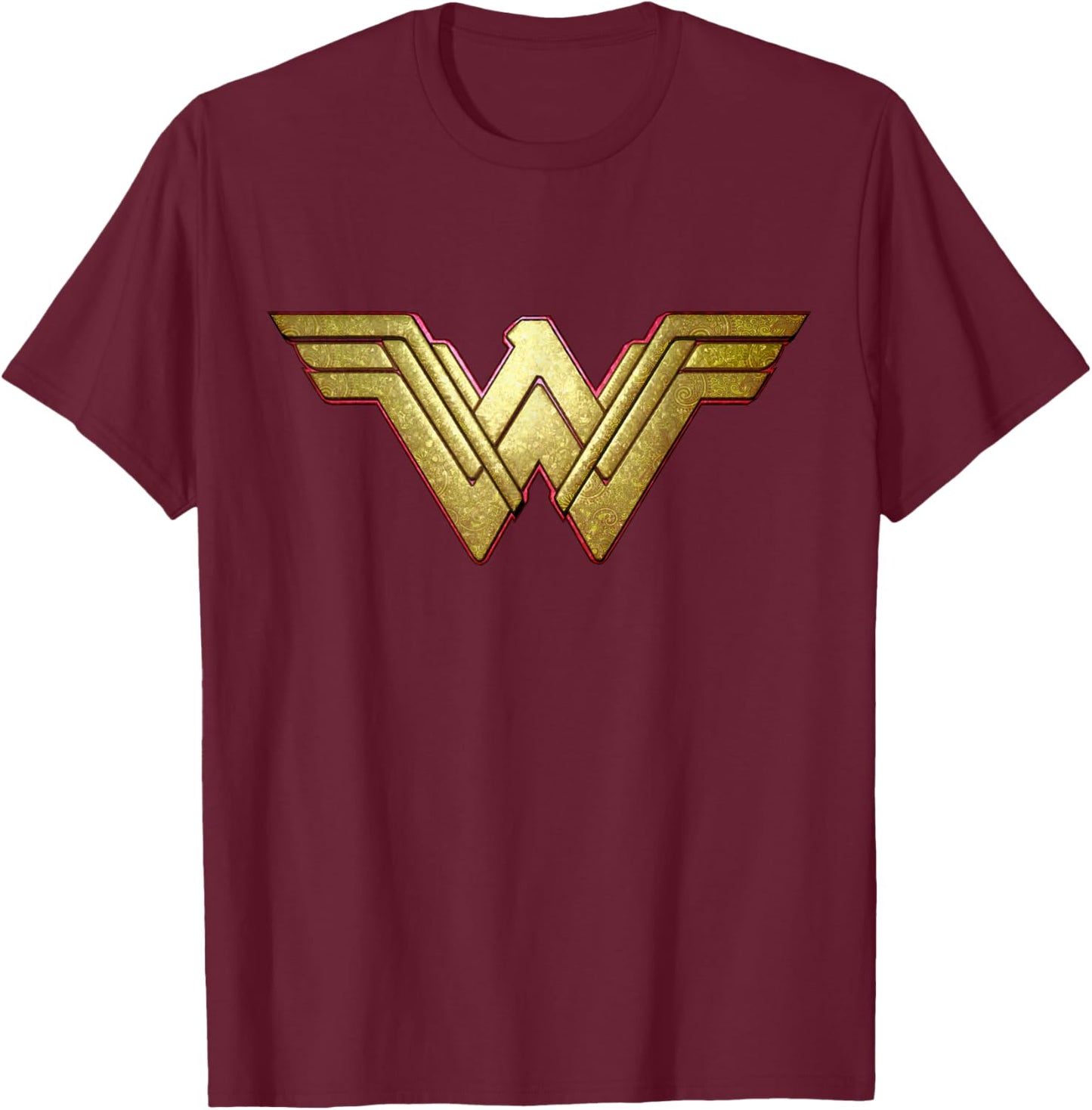 DC Wonder Woman Logo 3D Paisley T-Shirt - T-Shirt | Maroon
