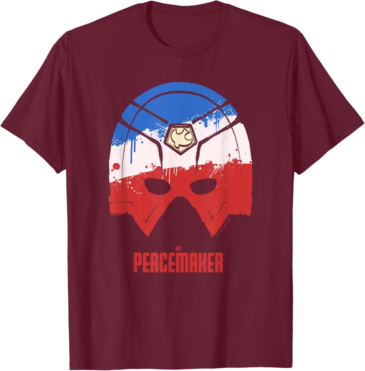 Peacemaker Americana Painted Helmet T-Shirt - T-Shirt | Maroon
