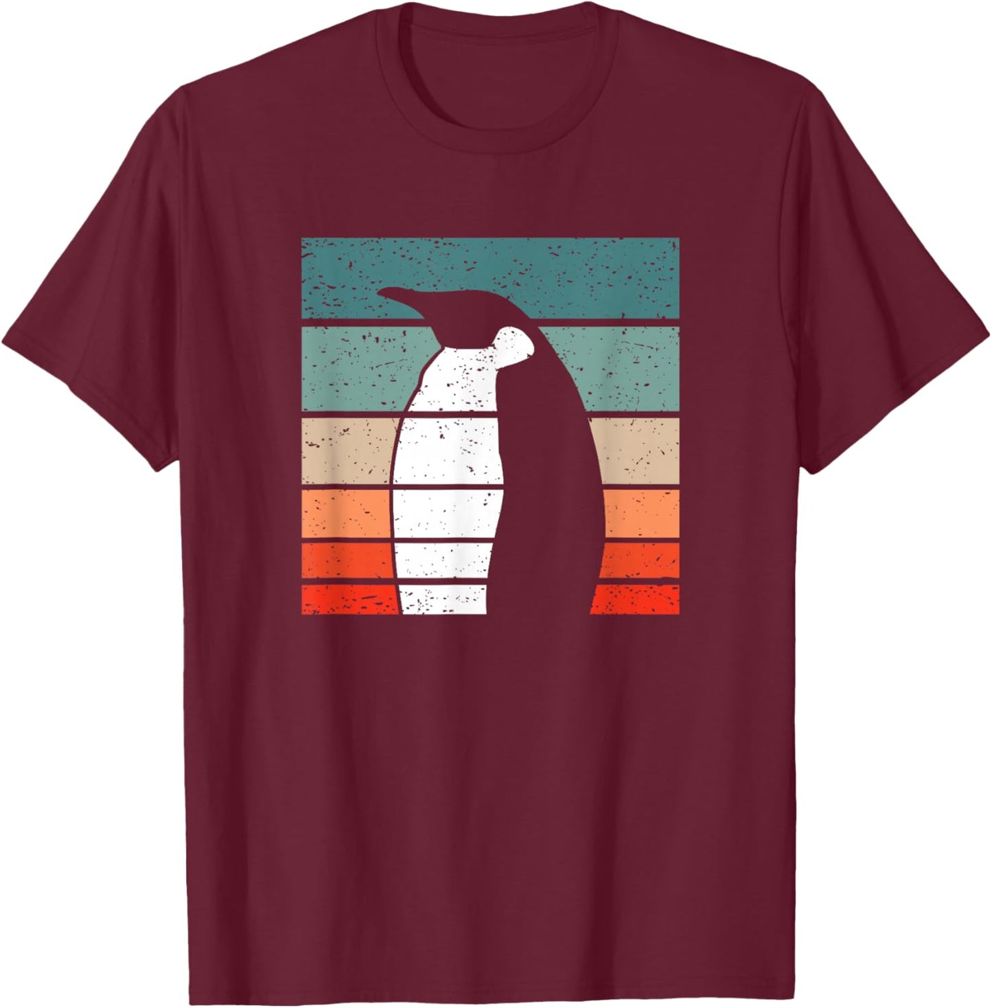 Penguin Retro Style Vintage T-Shirt - T-Shirt | Maroon