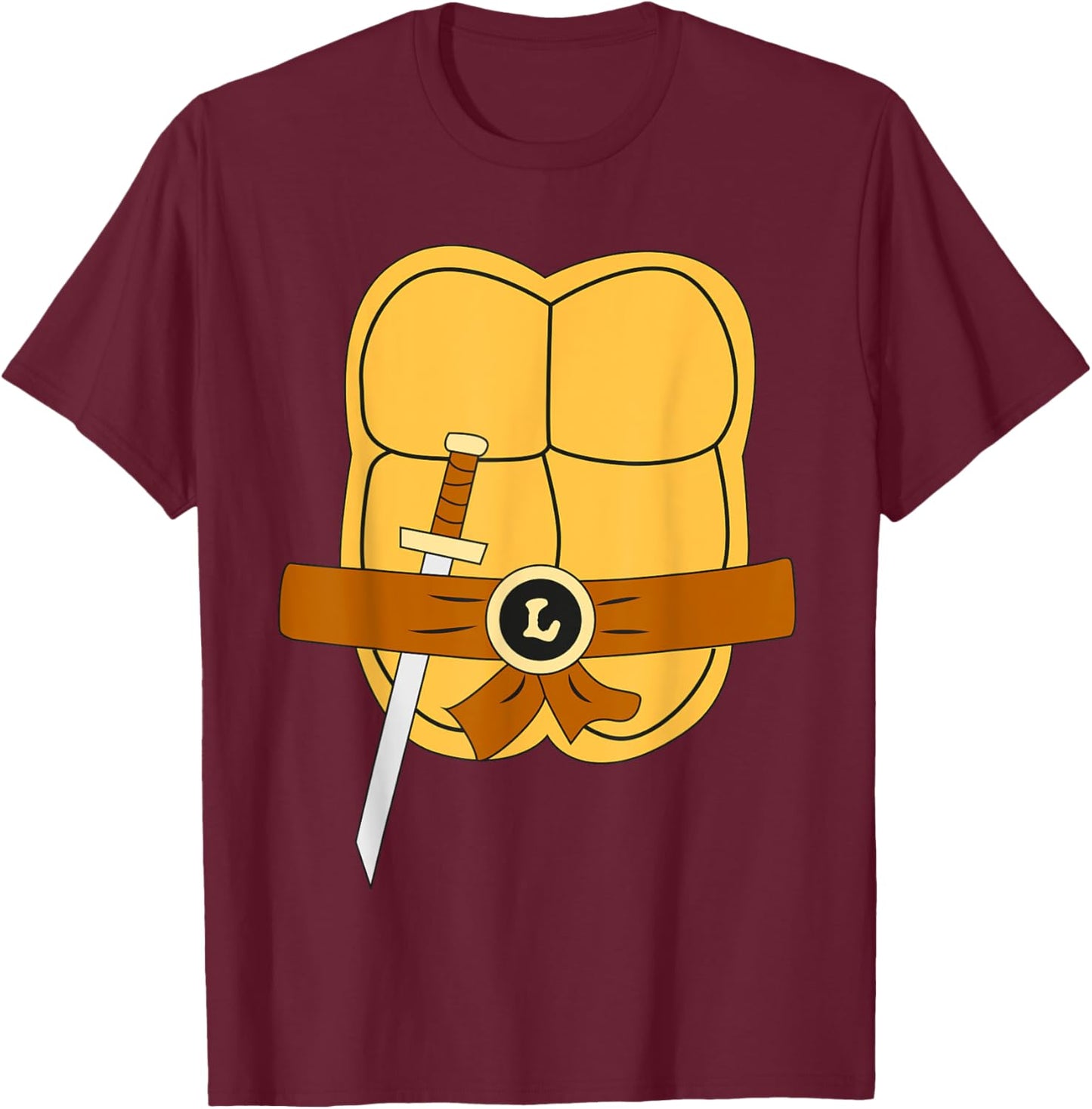 Mademark x Teenage Mutant Ninja Turtles - Leonardo Easy Halloween Costume T-Shirt - T-Shirt | Maroon
