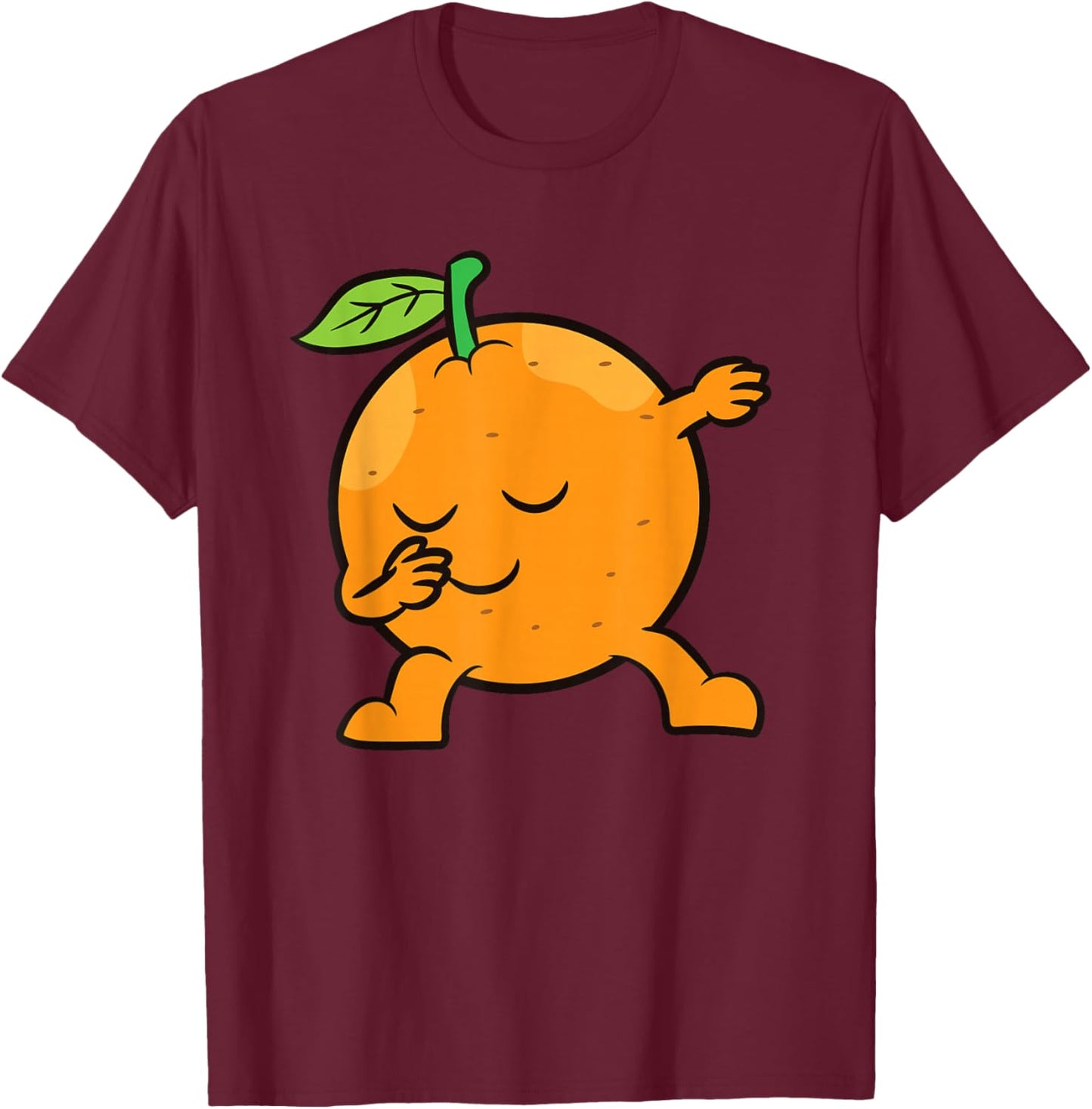 Orange Dabbing Orange Fruit Love Oranges T-Shirt - T-Shirt | Maroon
