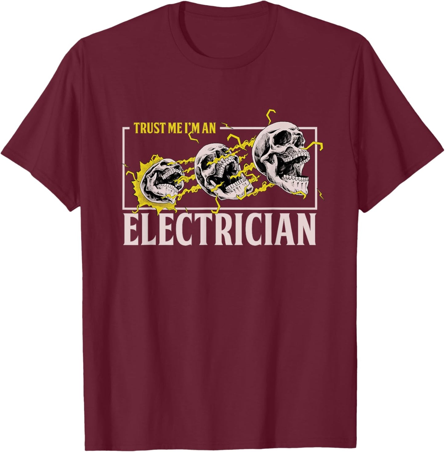 Electrician Craftsman Lineworker Lineman Voltage Electronics T-Shirt - T-Shirt | Maroon