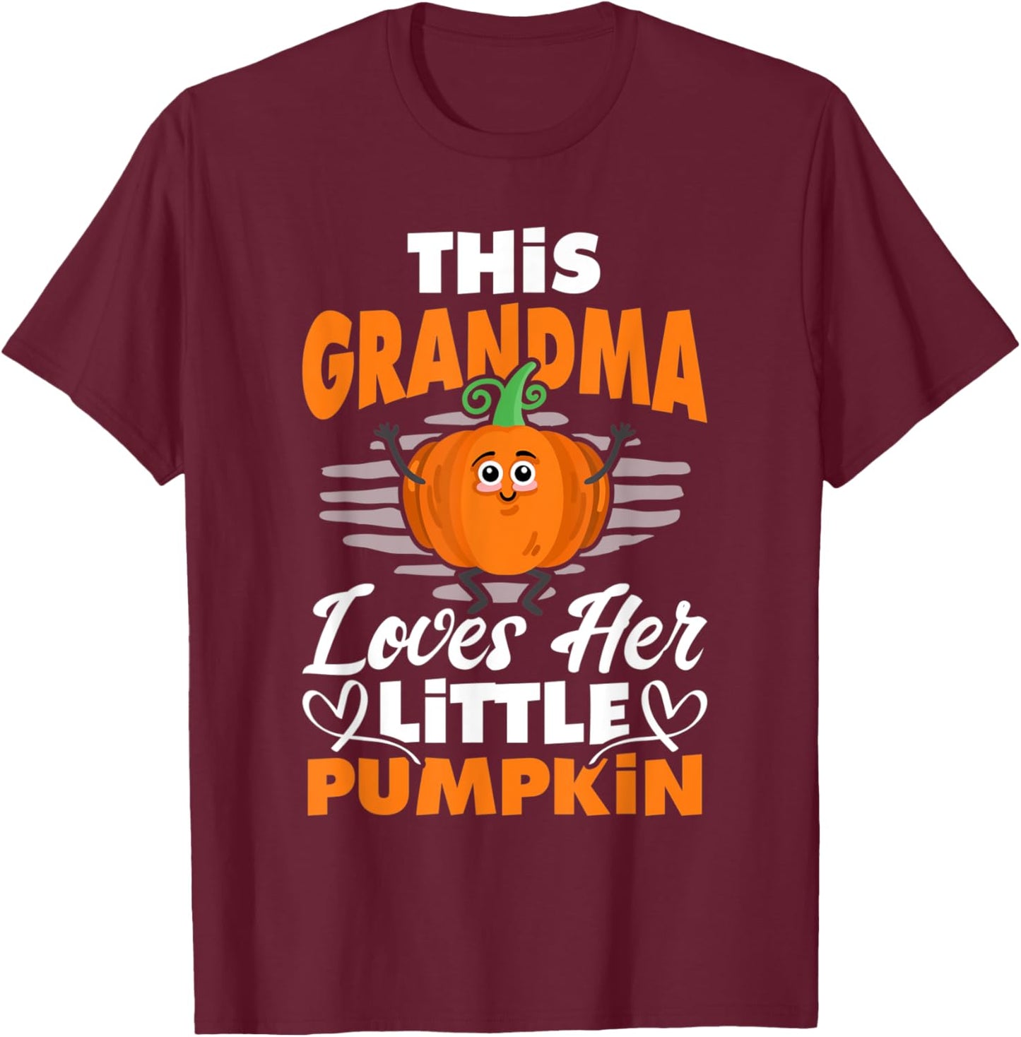 This Grandma Loves Her Little Pumpkin Halloween Grandmother T-Shirt - T-Shirt | Maroon