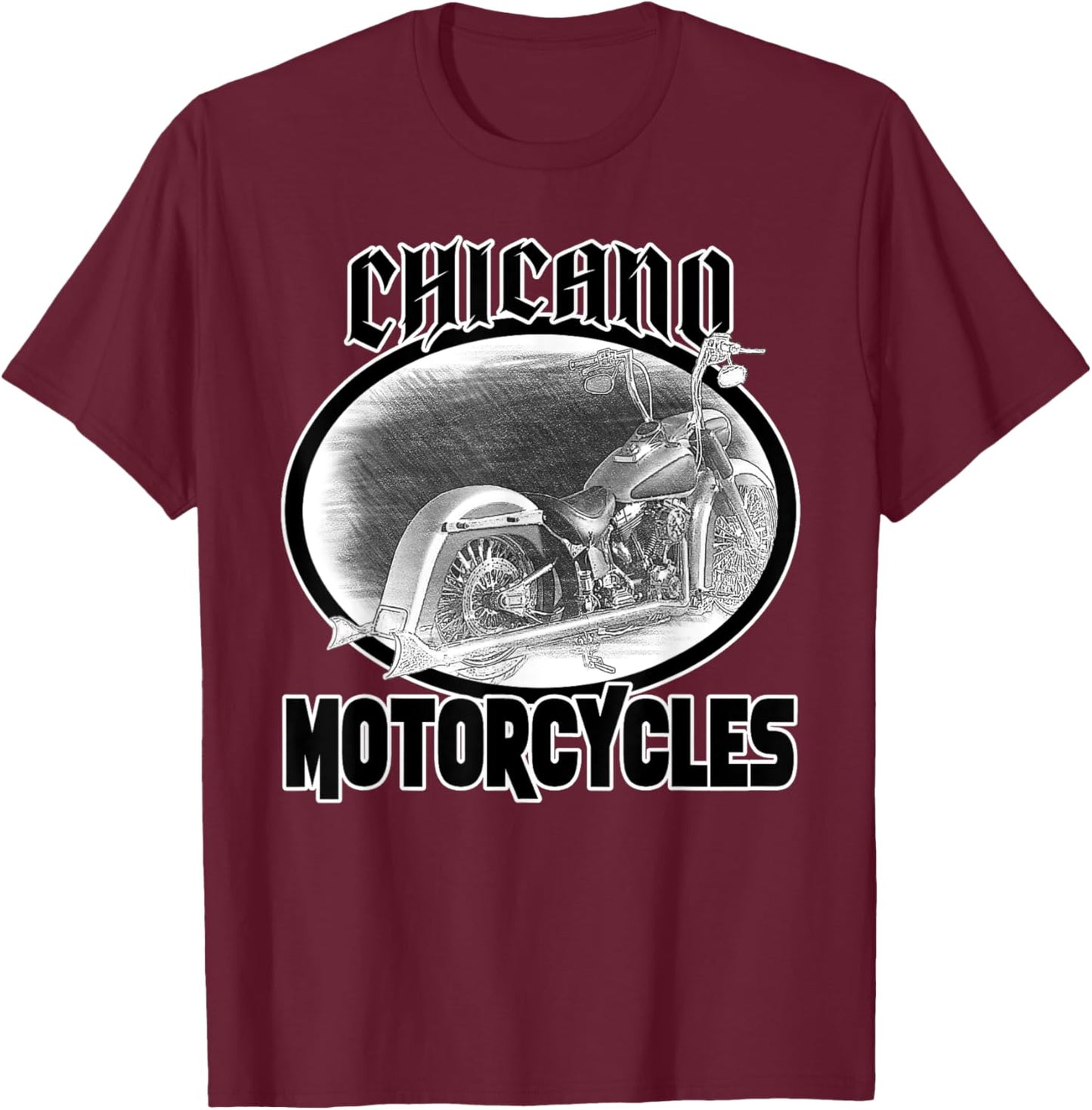 Chicano Cholo Latino Style Biker Chicano Motorcycles T-Shirt - T-Shirt | Maroon