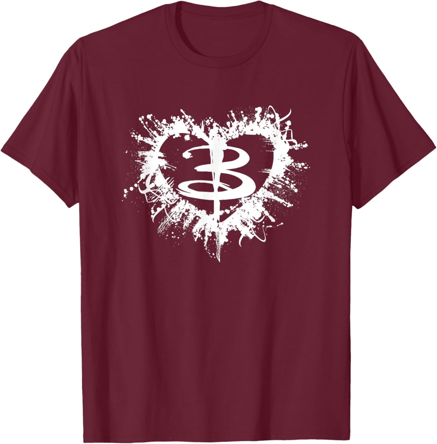 Buffy The Vampire Slayer Heart T-Shirt - T-Shirt | Maroon