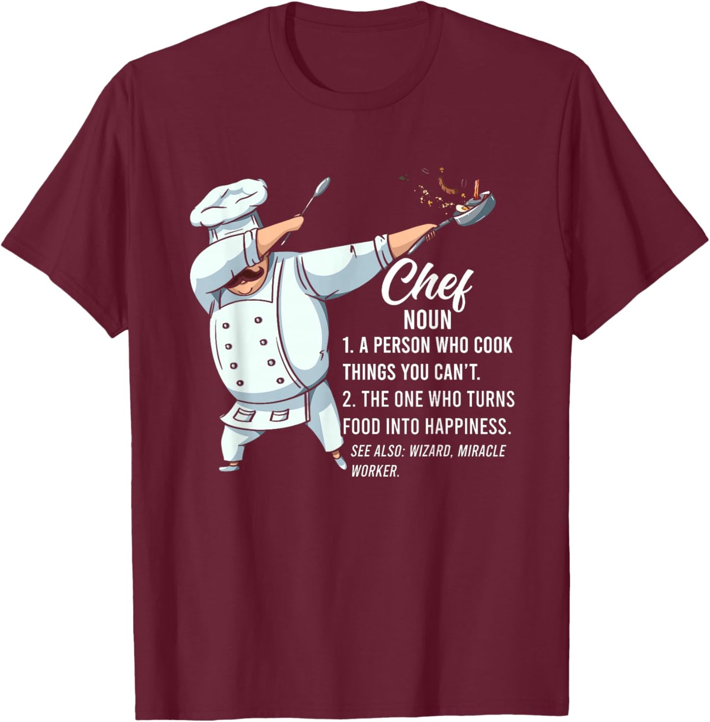 Funny Dabbing Chef Definition | Cook Chef T-Shirt - T-Shirt | Maroon