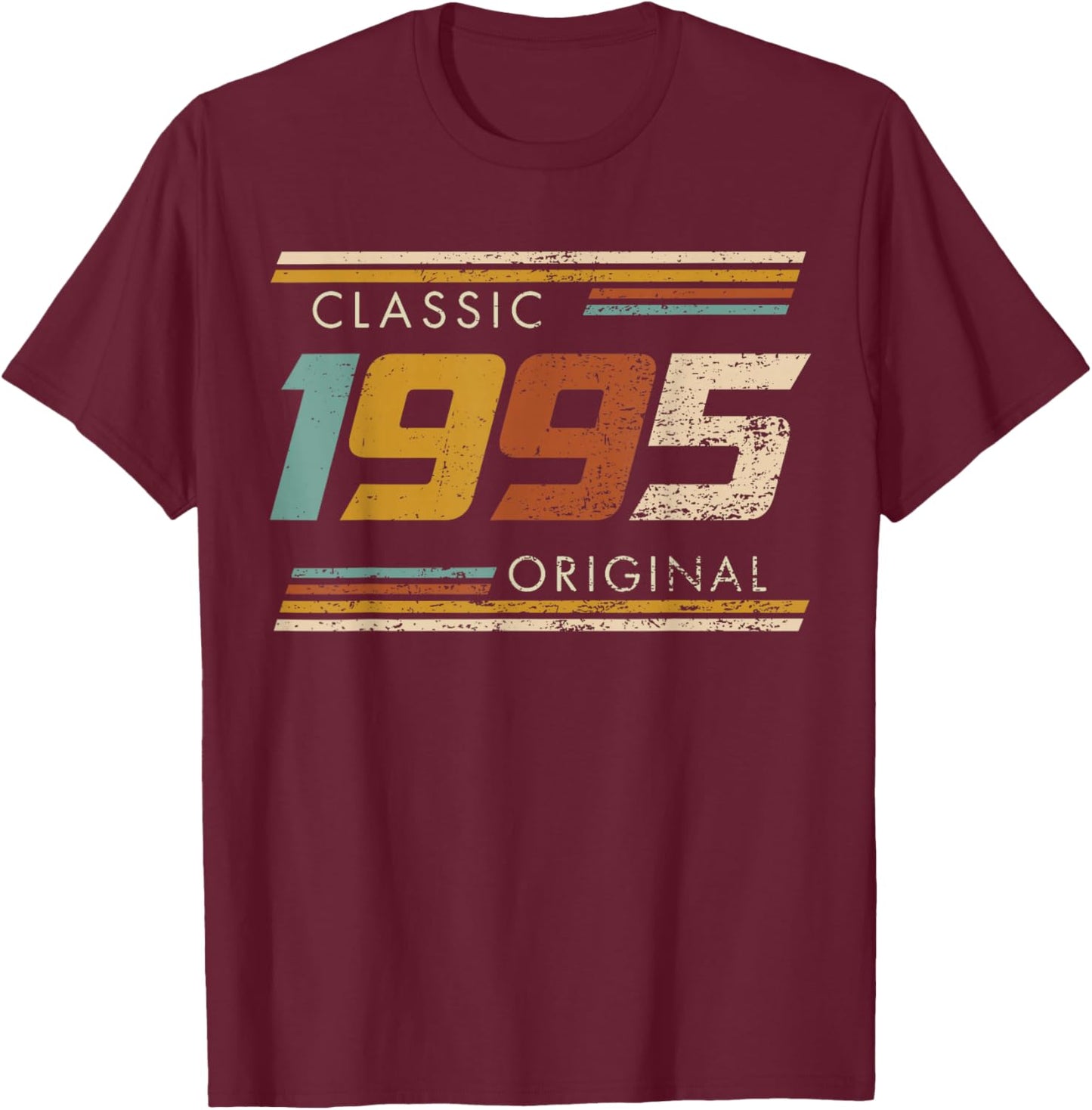 Classic 1995 Original Vintage Birthday Est 1995 Edition T-Shirt - T-Shirt | Maroon