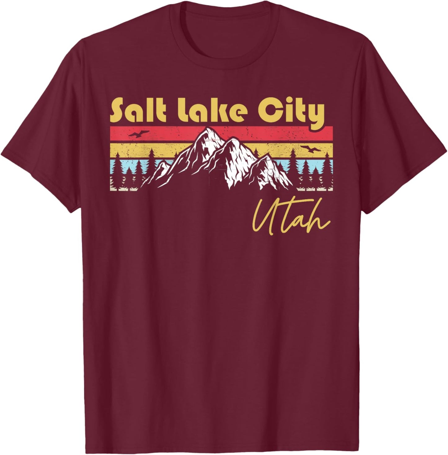Salt Lake City Utah Roots Hometown Vintage Home State Pride T-Shirt - T-Shirt | Maroon