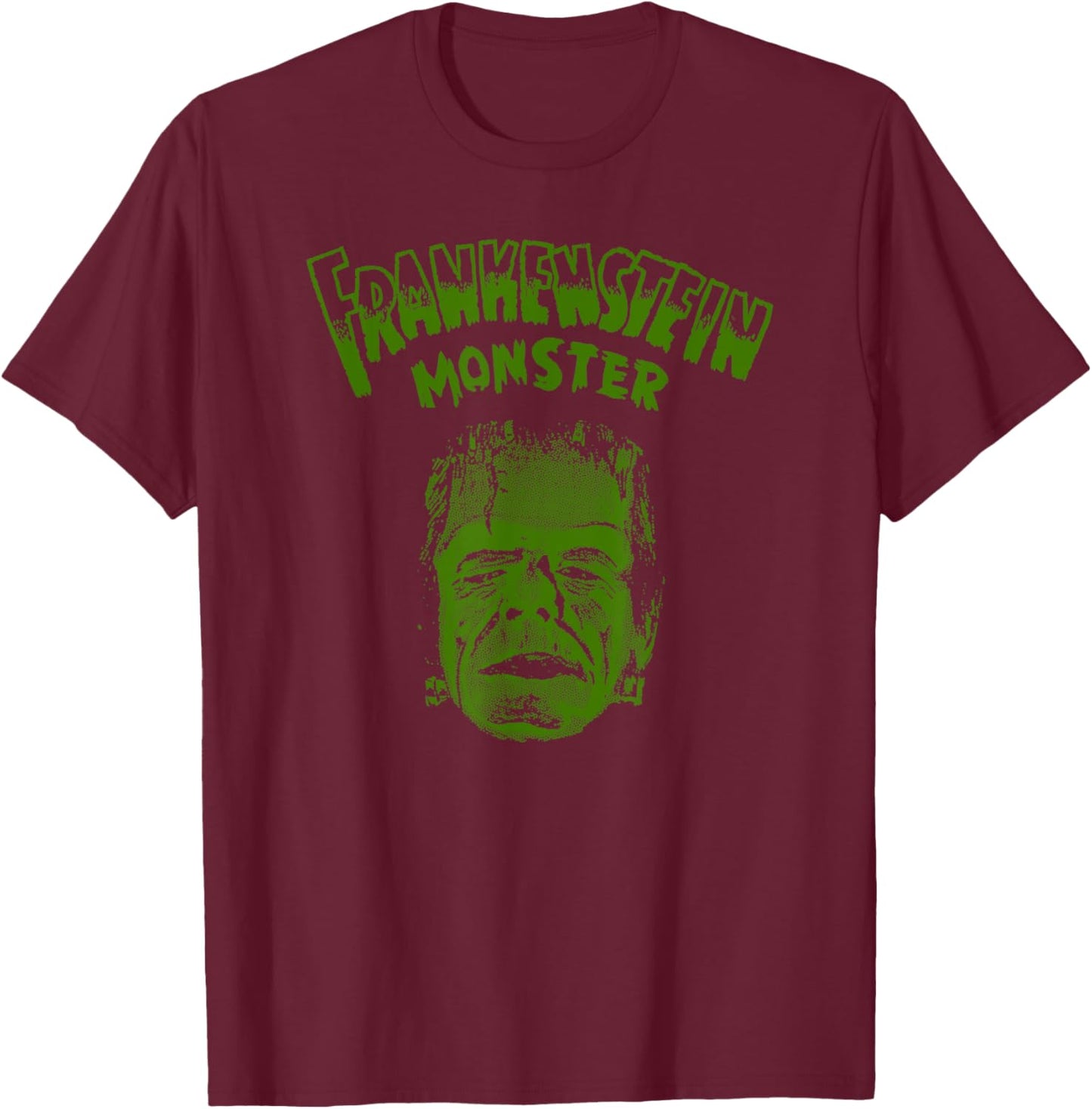 Classic Horror Movie Monsters-Vintage Frankenstein Monster T-Shirt - T-Shirt | Maroon