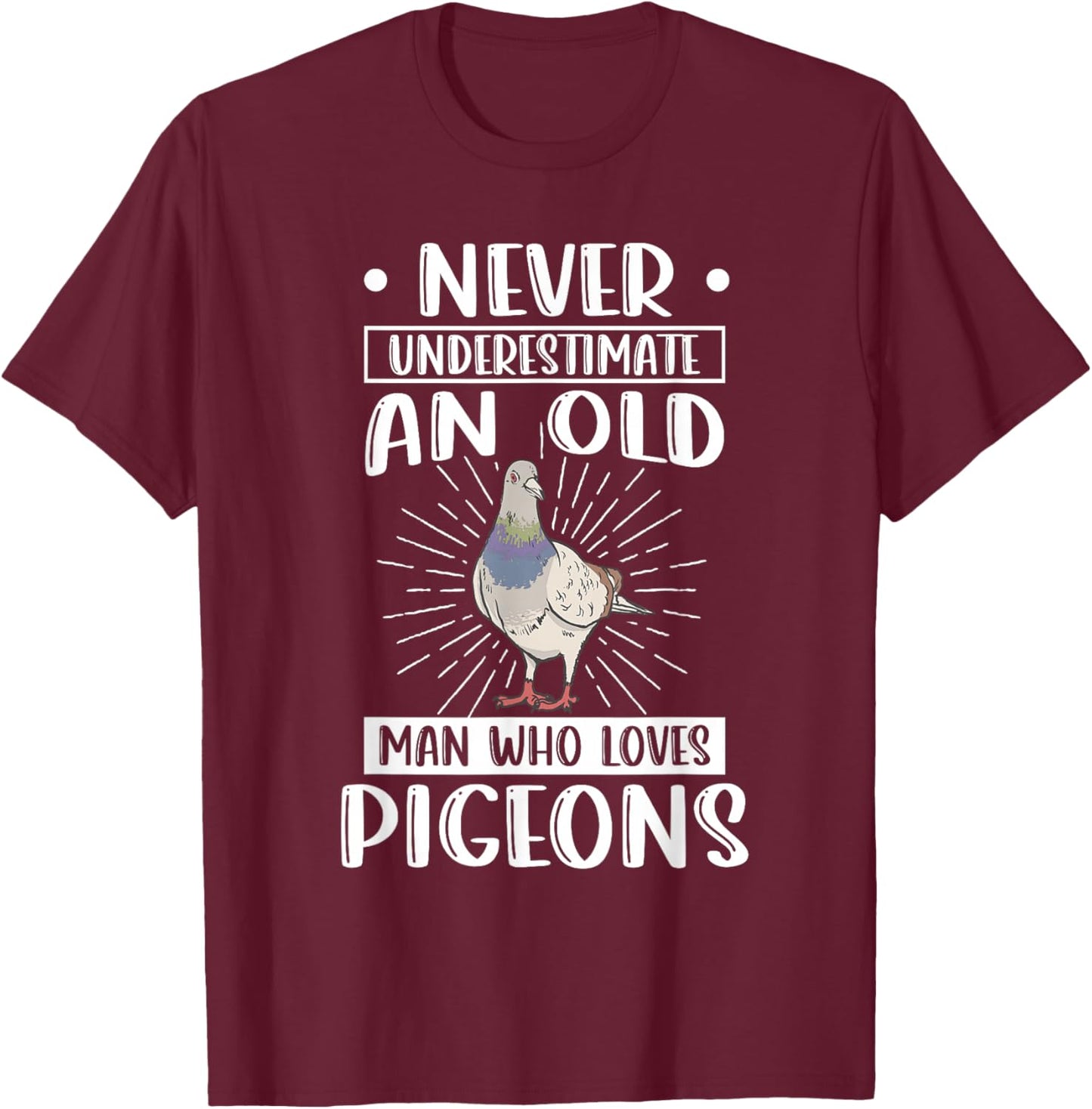 Pigeon Grandpa T-Shirt - T-Shirt | Maroon