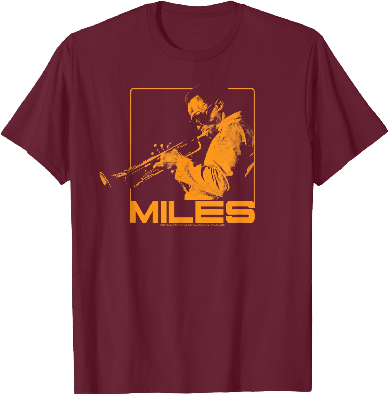 Miles Davis Plays in Shades T-Shirt - T-Shirt | Maroon