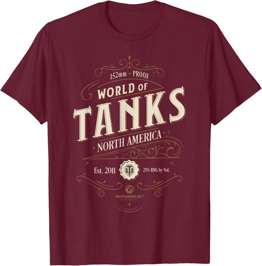 World of Tanks Vintage Label (Light) T-Shirt - T-Shirt | Maroon