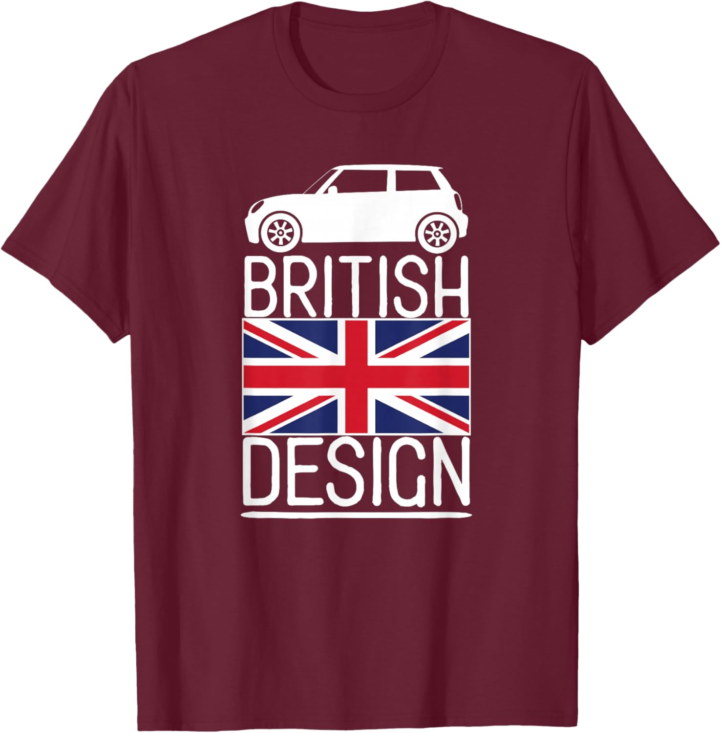 British Classic Car Mini T-Shirt - T-Shirt | Maroon