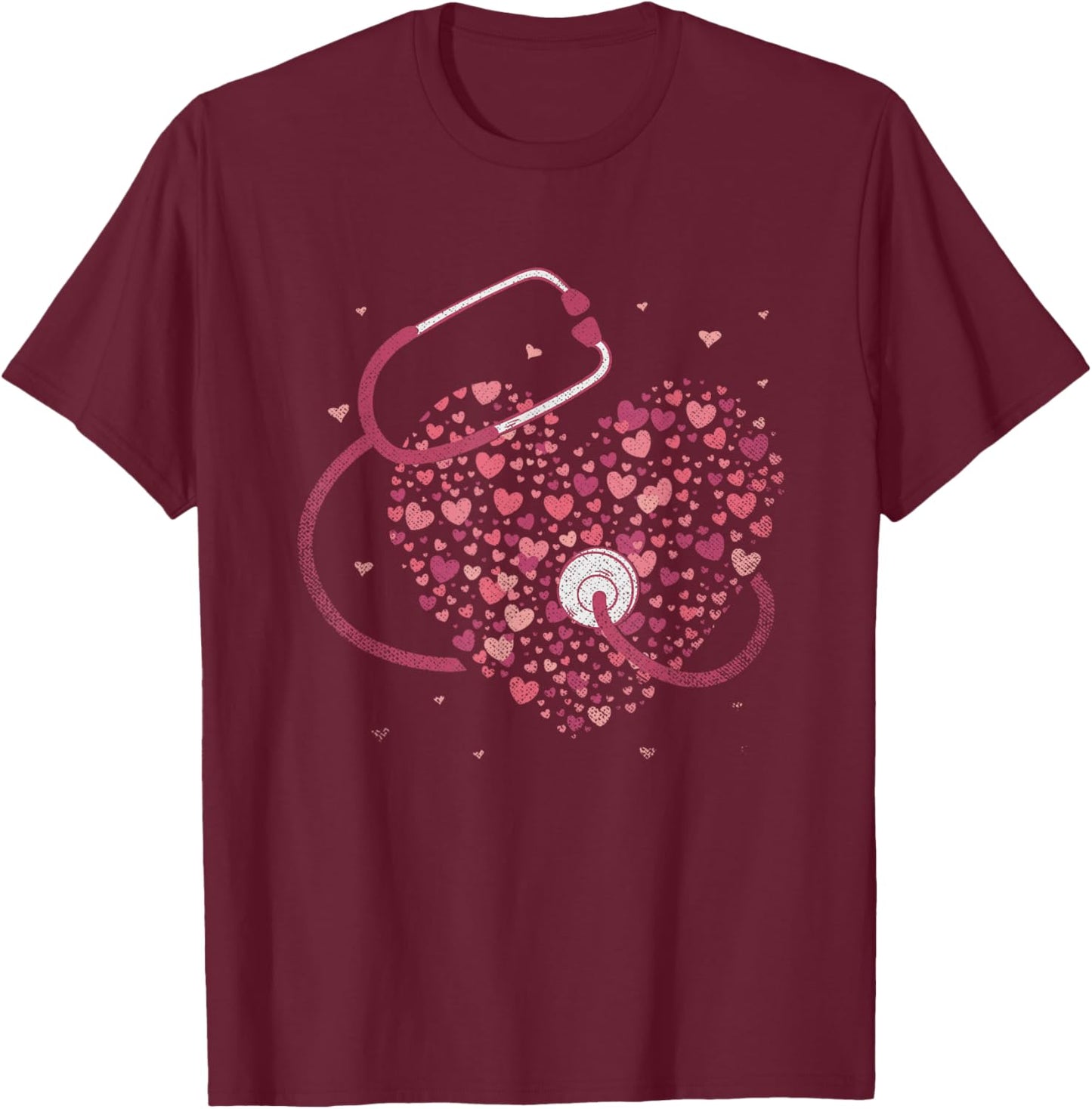Medicine Gift Stethoscope Heart Nurse T-Shirt - T-Shirt | Maroon