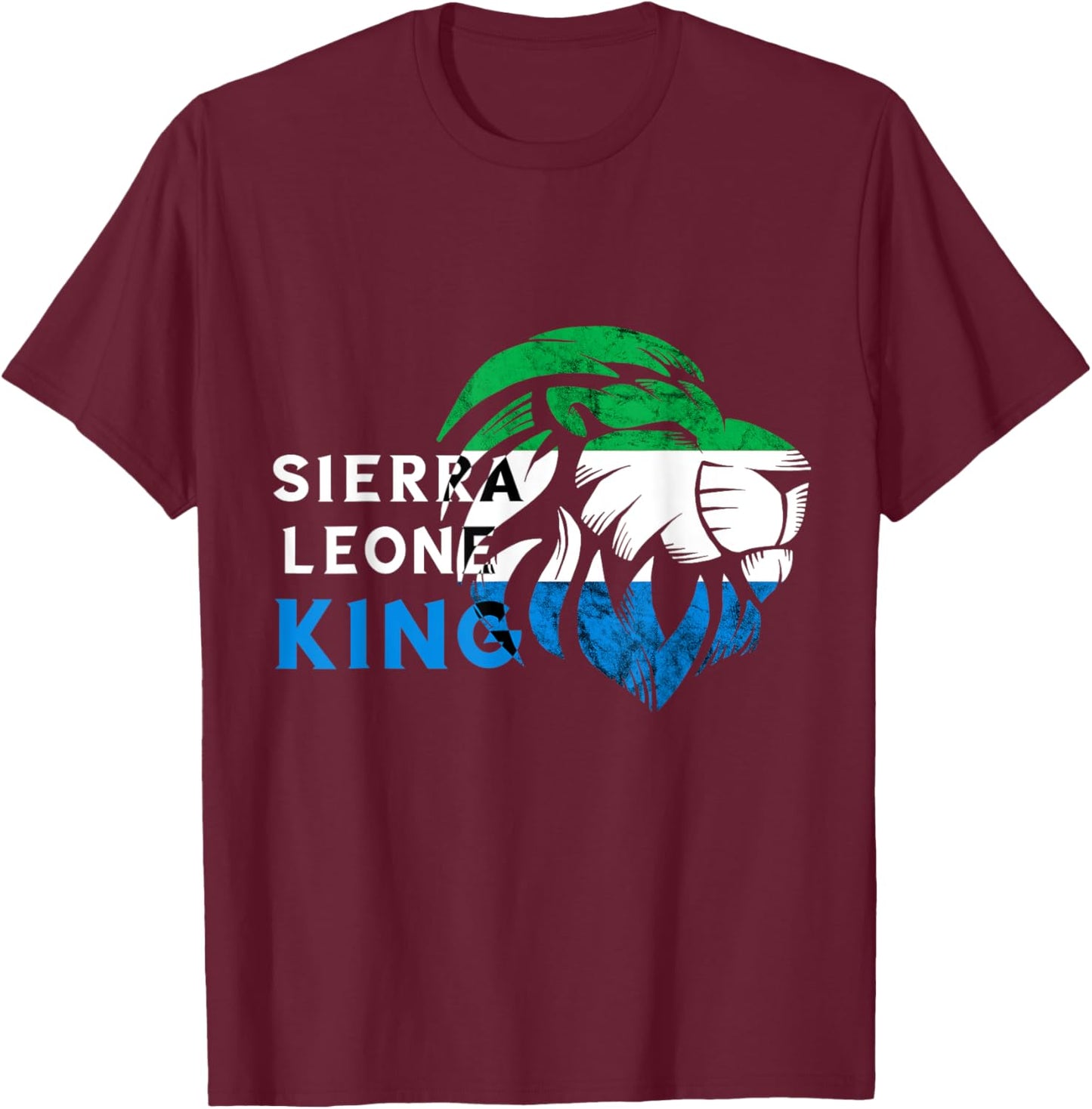 Sierra Leone Lion Flag Sierra Leonean King Pride Roots T-Shirt - T-Shirt | Maroon