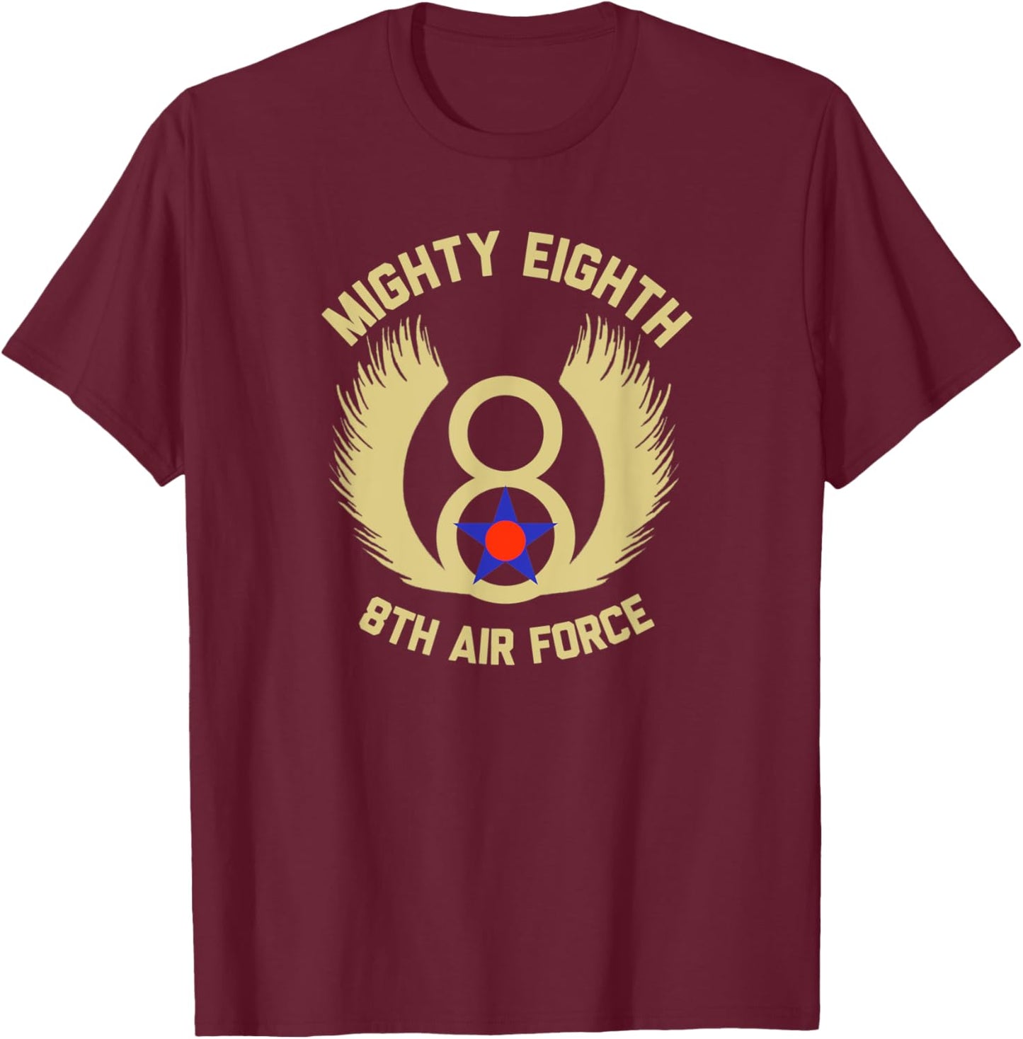 Mighty 8th Eighth Air Force Bomber Group T-Shirt - T-Shirt | Maroon