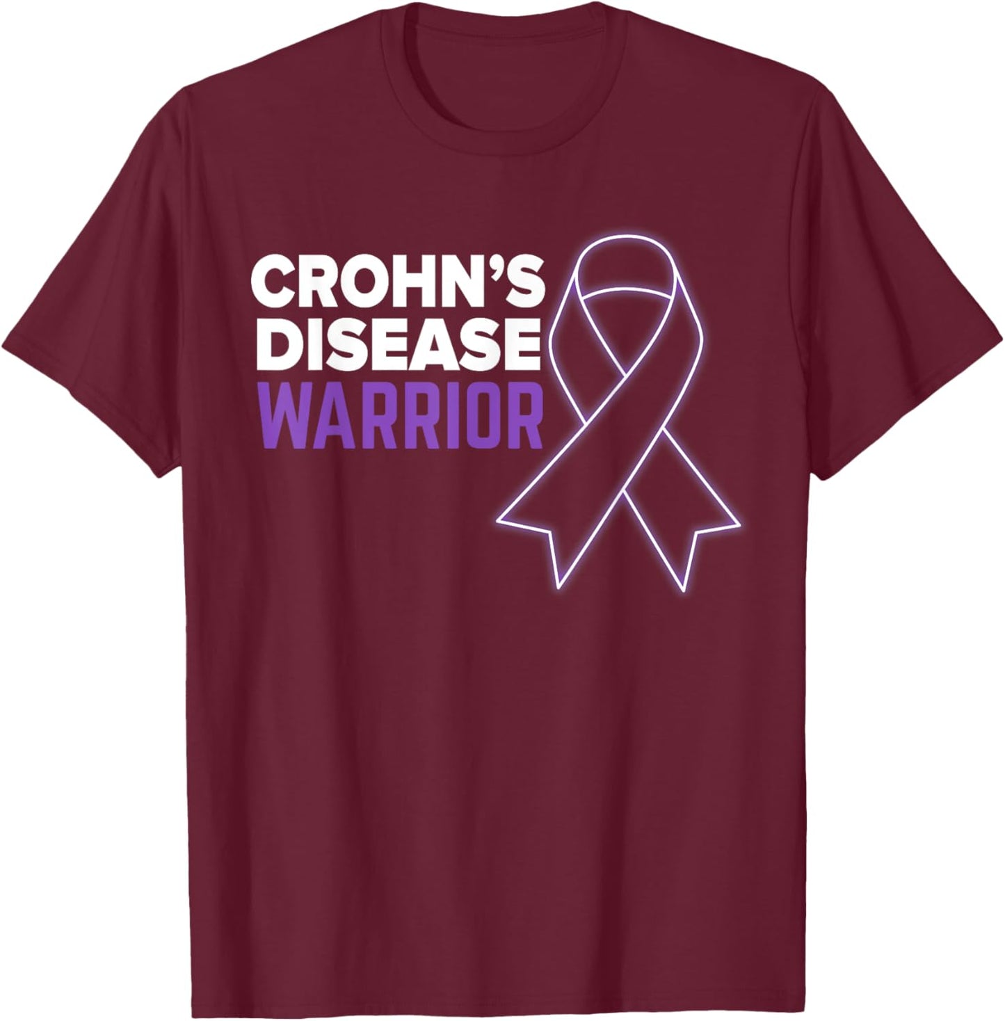 Crohn's Disease Warrior Awareness Food Health Support Relief T-Shirt - T-Shirt | Maroon