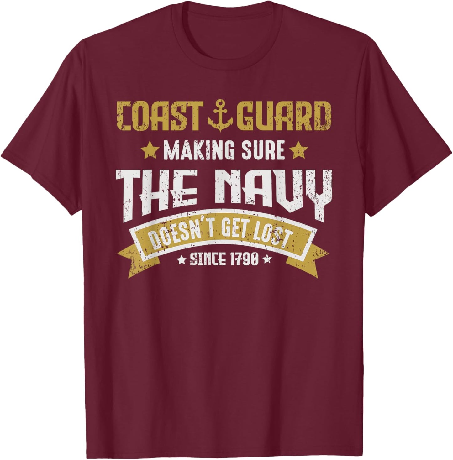 Coast Guard Veteran USCG Patriotic Vintage Veterans Day T-Shirt - T-Shirt | Maroon