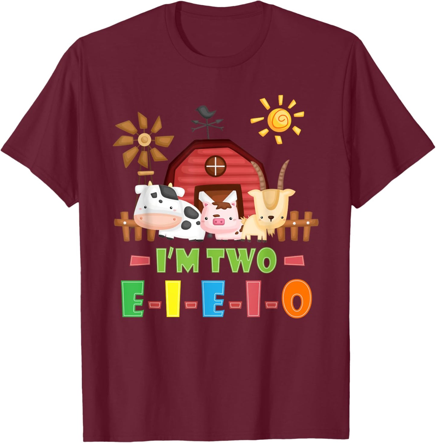 Nursery Rhymes for Kids o Toddler or Old McDonald had a Farm T-Shirt - T-Shirt | Maroon