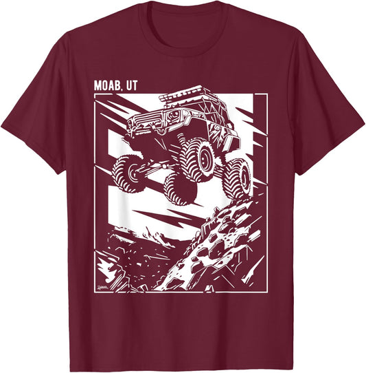 Moab Utah Offroad 4x4 Quad Side-by-Side SxS ATV Design T-Shirt - T-Shirt | Maroon