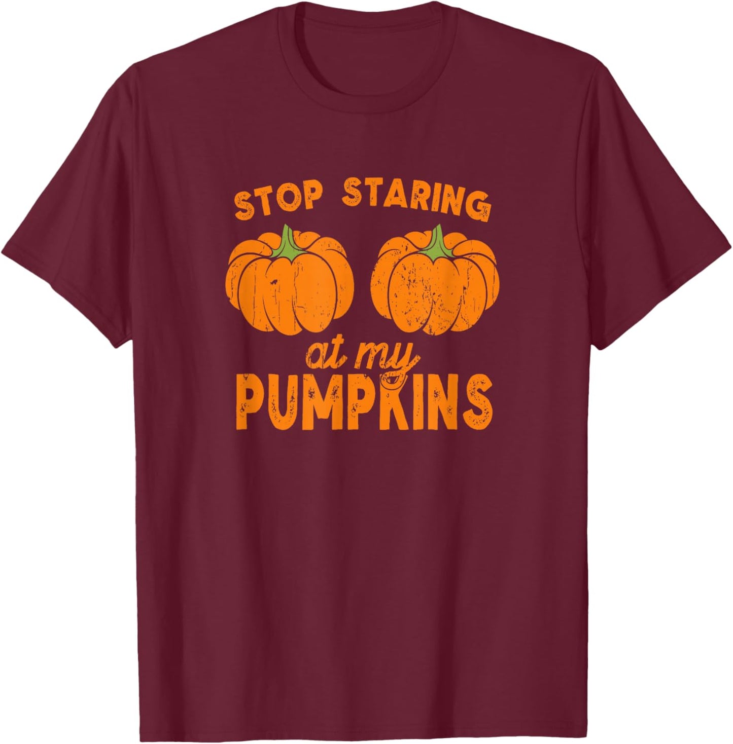 Boobs Halloween Apparel Pumpkin Pun Adult Humor Dirty Jokes T-Shirt - T-Shirt | Maroon