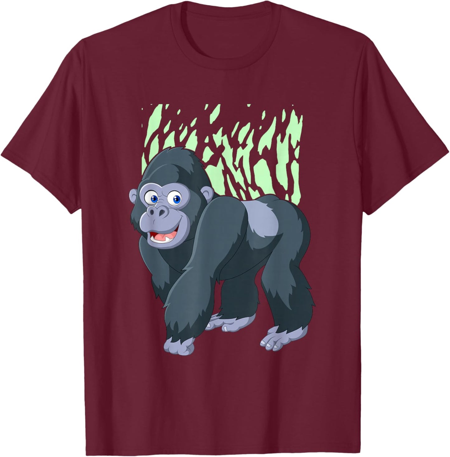Jungle Gorilla I Gorilla Lover I Children Gorilla Kids Cartoon Gorilla I Monkey Kids Gorilla T-Shirt - T-Shirt | Maroon