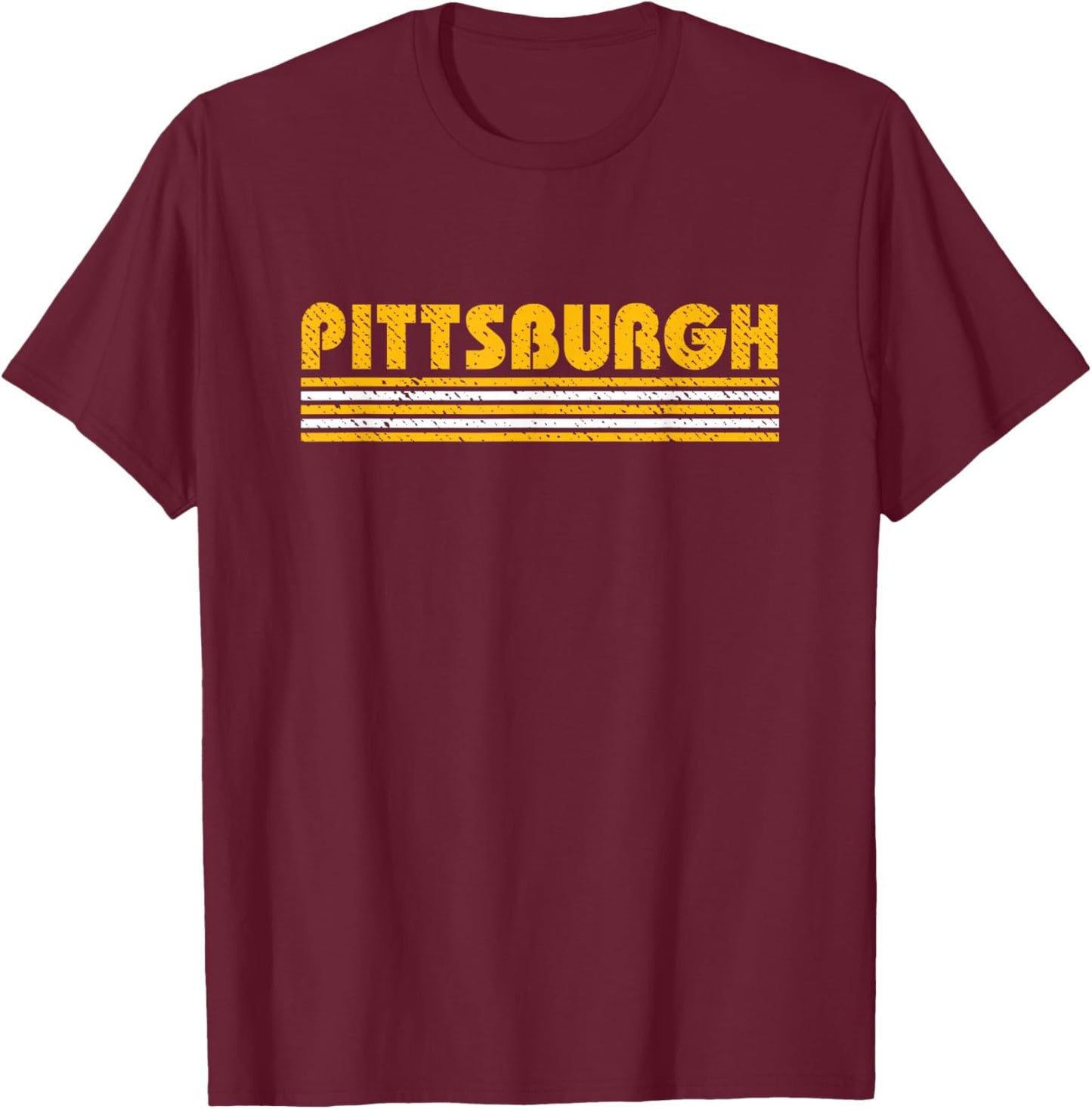 Pittsburgh Vintage 80s Retro Style T-Shirt - T-Shirt | Maroon