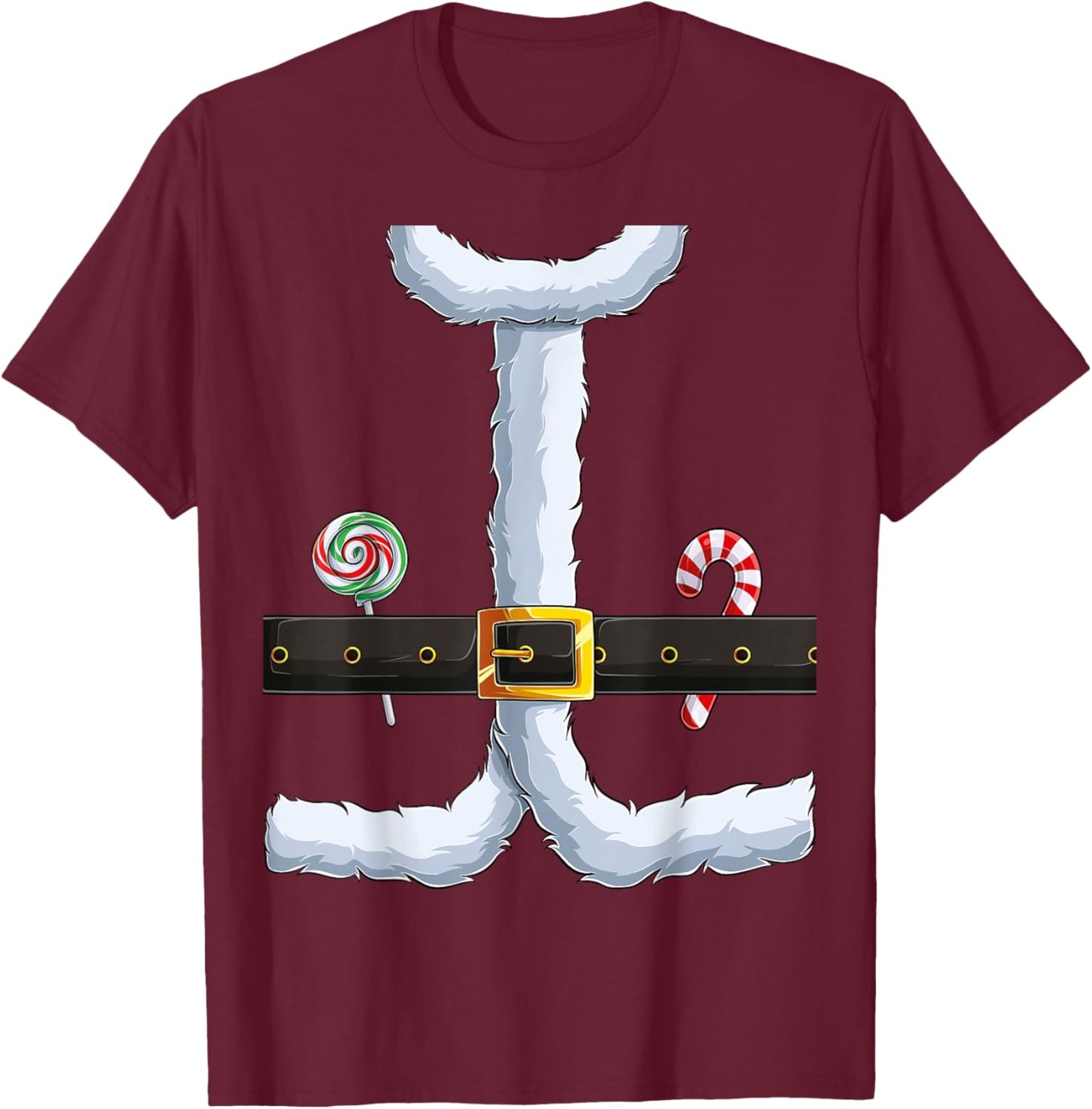 Christmas Santa Claus Costume Fun Santa Suit Xmas men women T-Shirt - T-Shirt | Maroon