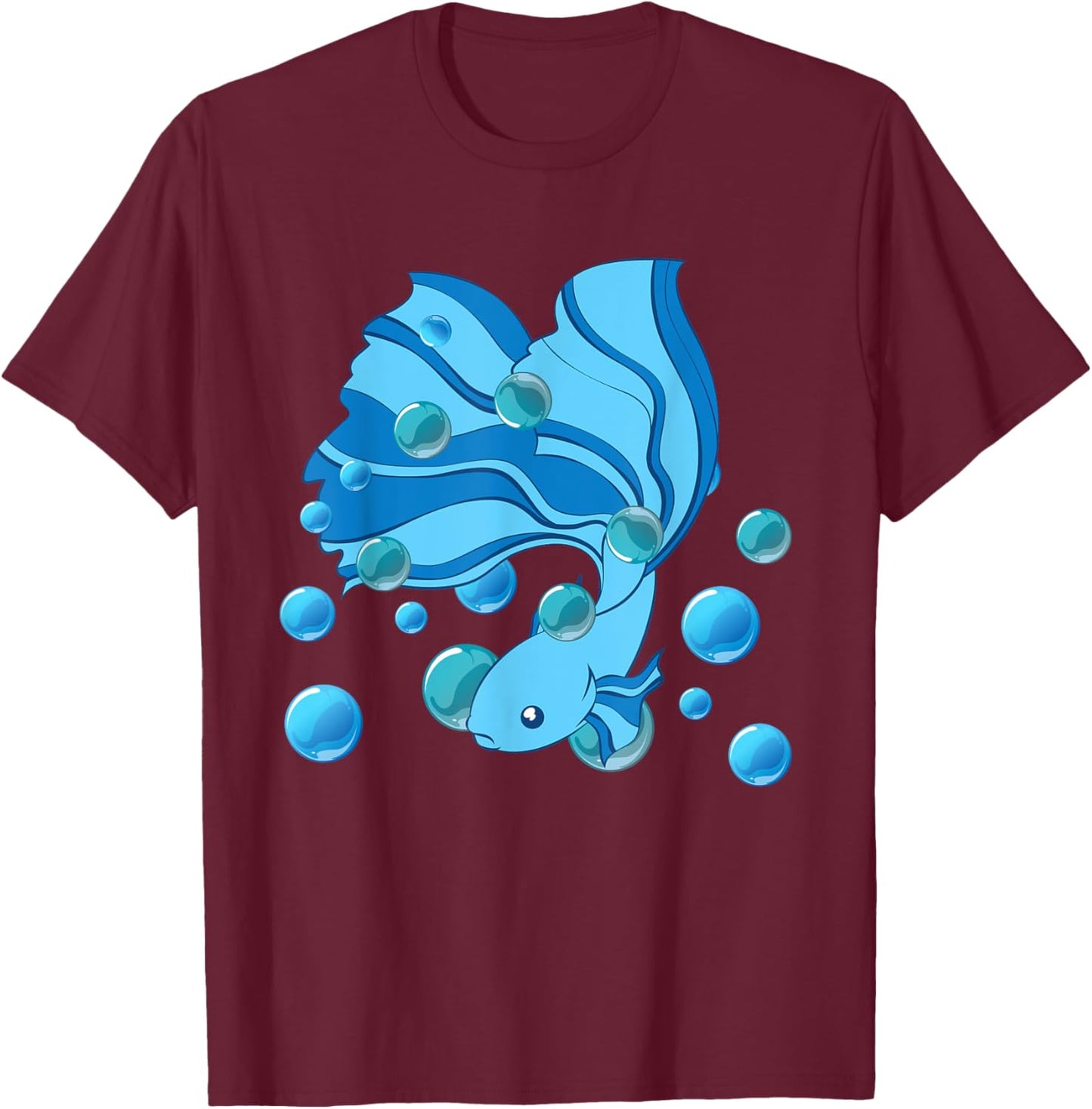 Freshwater Aquarium Siamese Fighting Fish Lover Betta Fish T-Shirt - T-Shirt | Maroon
