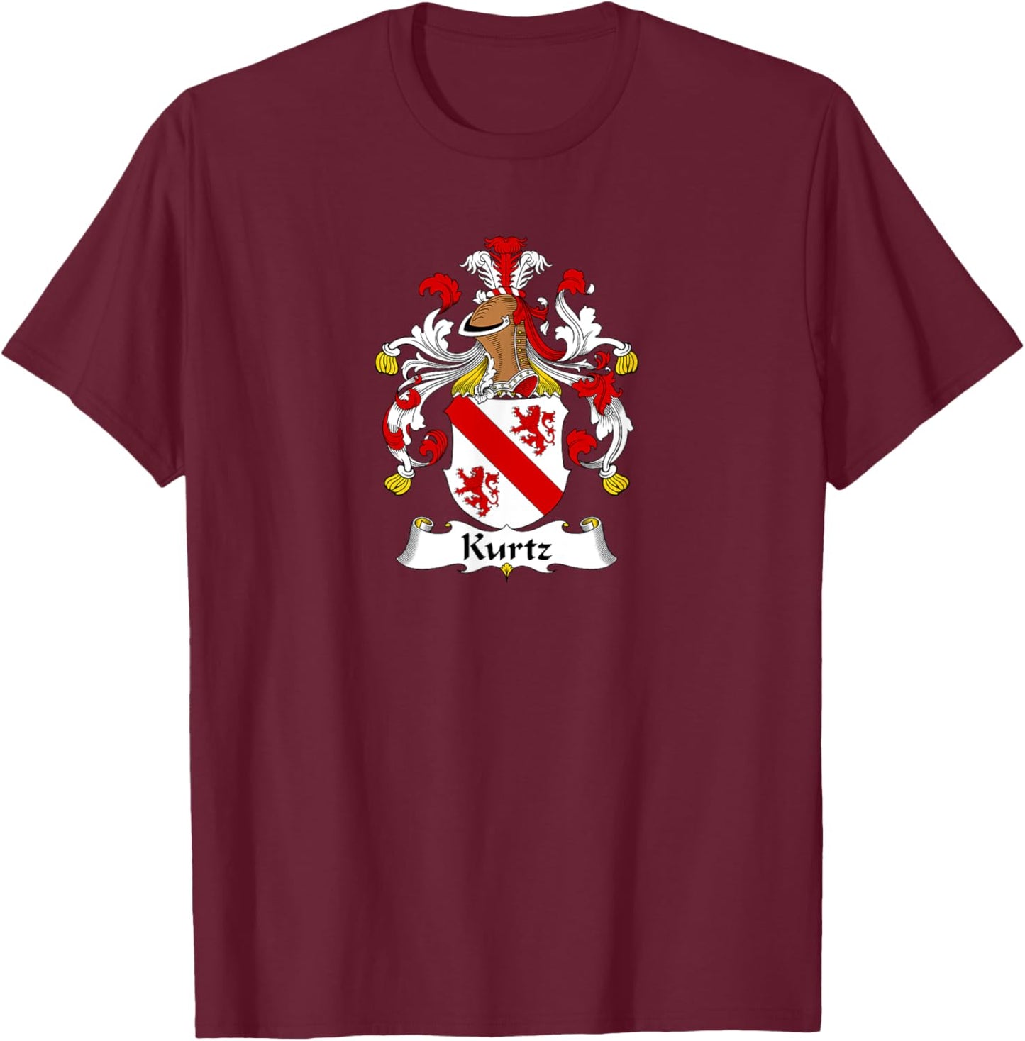 Kurtz Coat of Arms - Family Crest T-Shirt - T-Shirt | Maroon