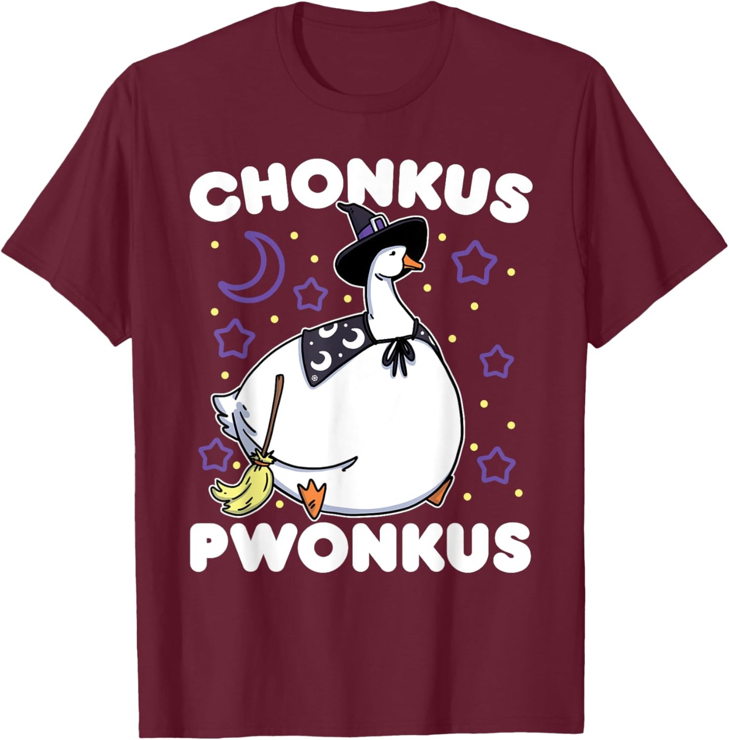 Honkus Ponkus Halloween Goose Meme Parody Chonkus Pwonkus T-Shirt - T-Shirt | Maroon