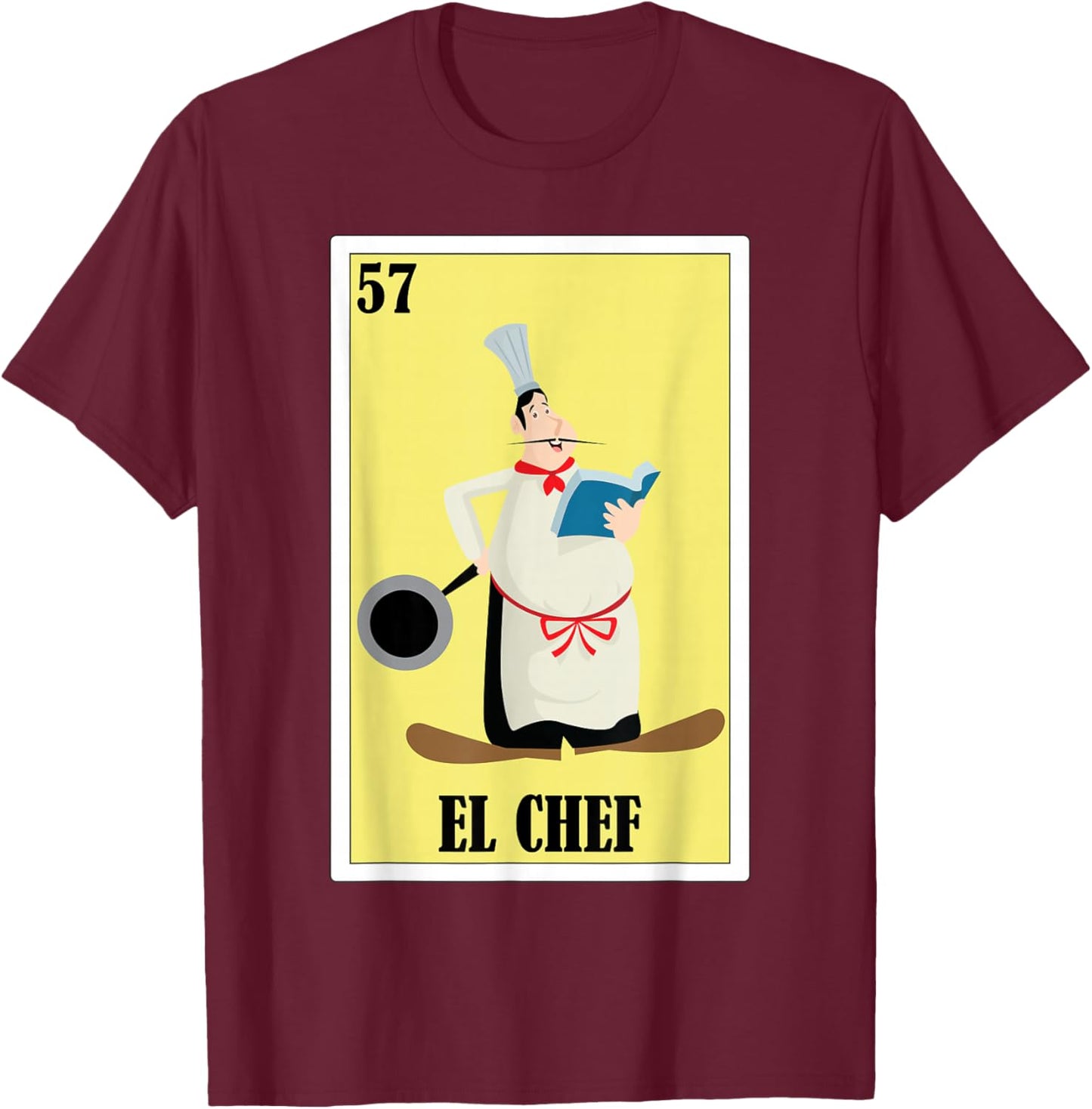 Funny Mexican Design for Chefs - El Chef T-Shirt - T-Shirt | Maroon