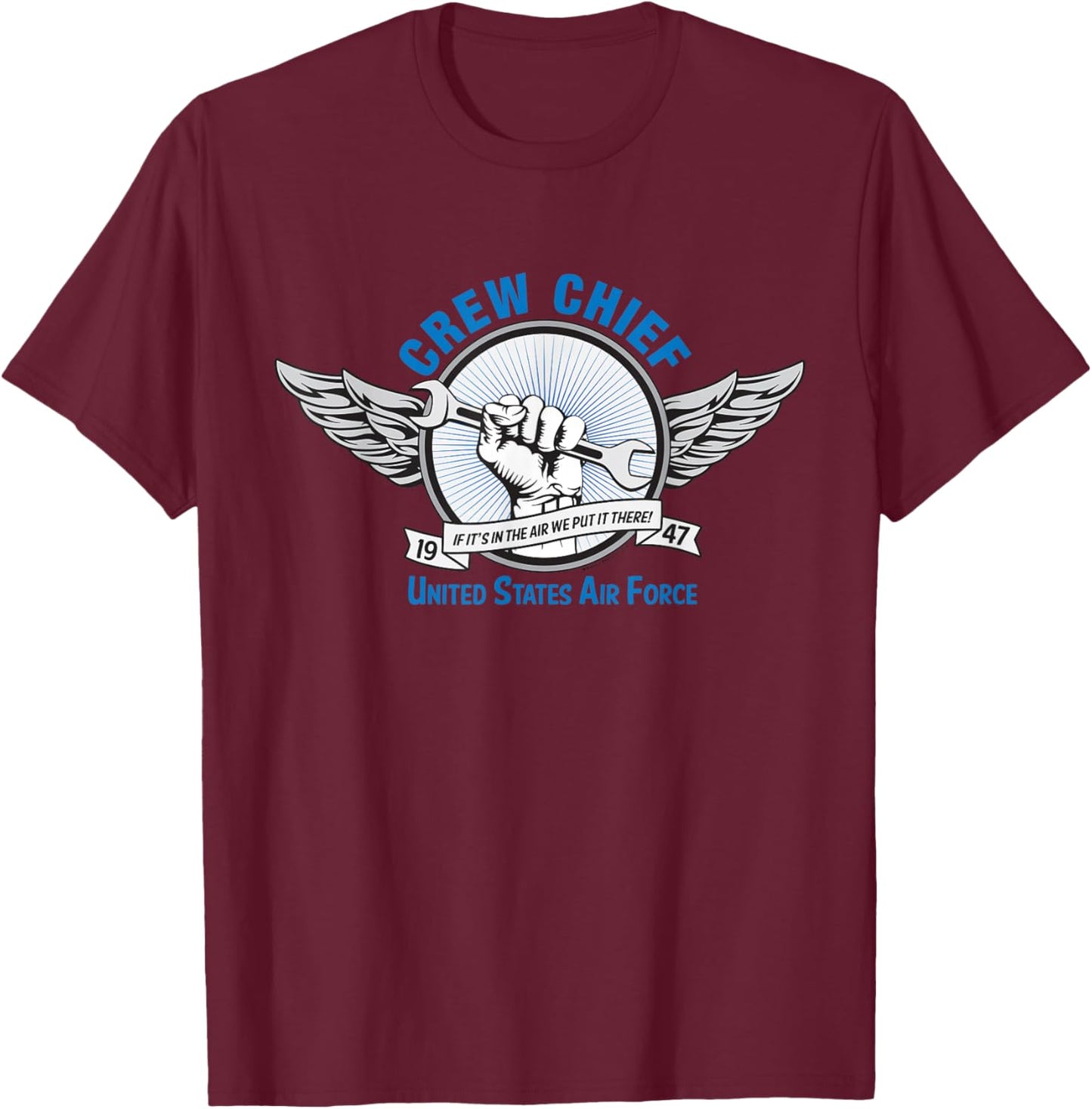 Crew Chief - United States Air Force T-Shirt - T-Shirt | Maroon