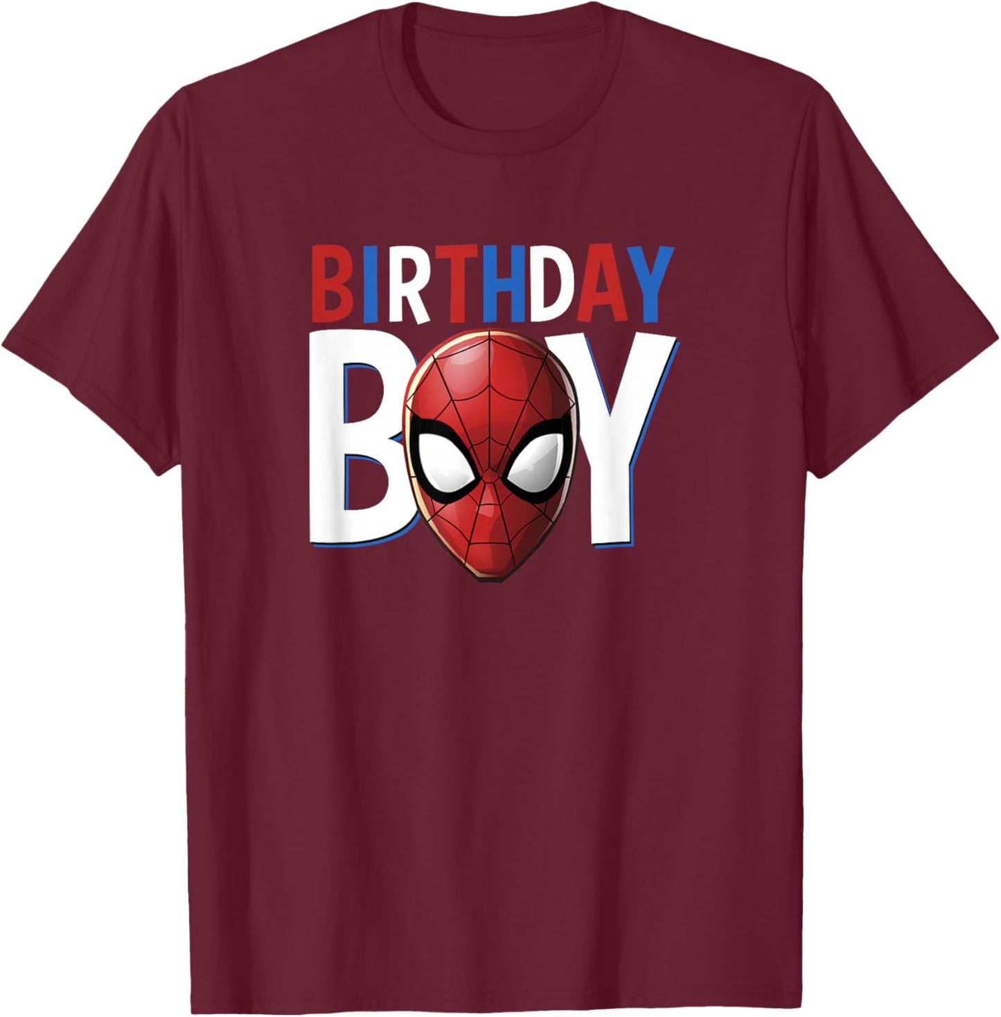 Marvel Spider-Man Birthday Boy Small T-Shirt - T-Shirt | Maroon