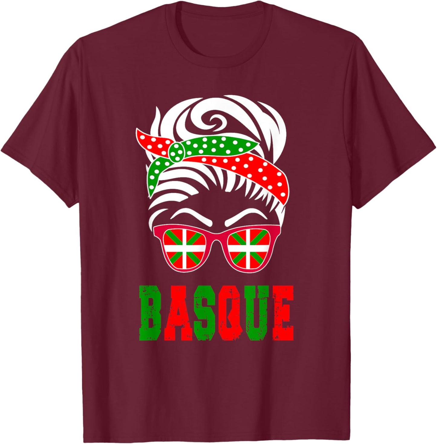 Basque country flag Basque girl T-Shirt - T-Shirt | Maroon