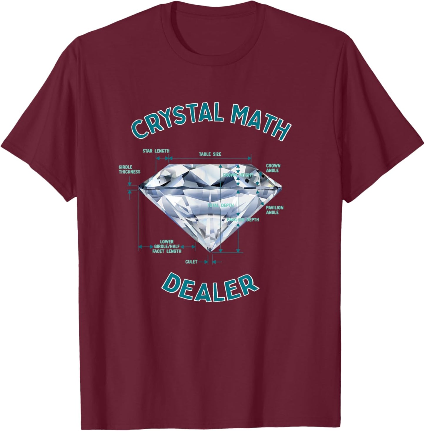 Gemstone Tester Goldsmith Silversmith Bling Lovers - Funny Crystal Math Dealer - Gemologist Diamond Jeweler Humor -Adults Black Short Sleeve T-Shirt - T-Shirt | Maroon
