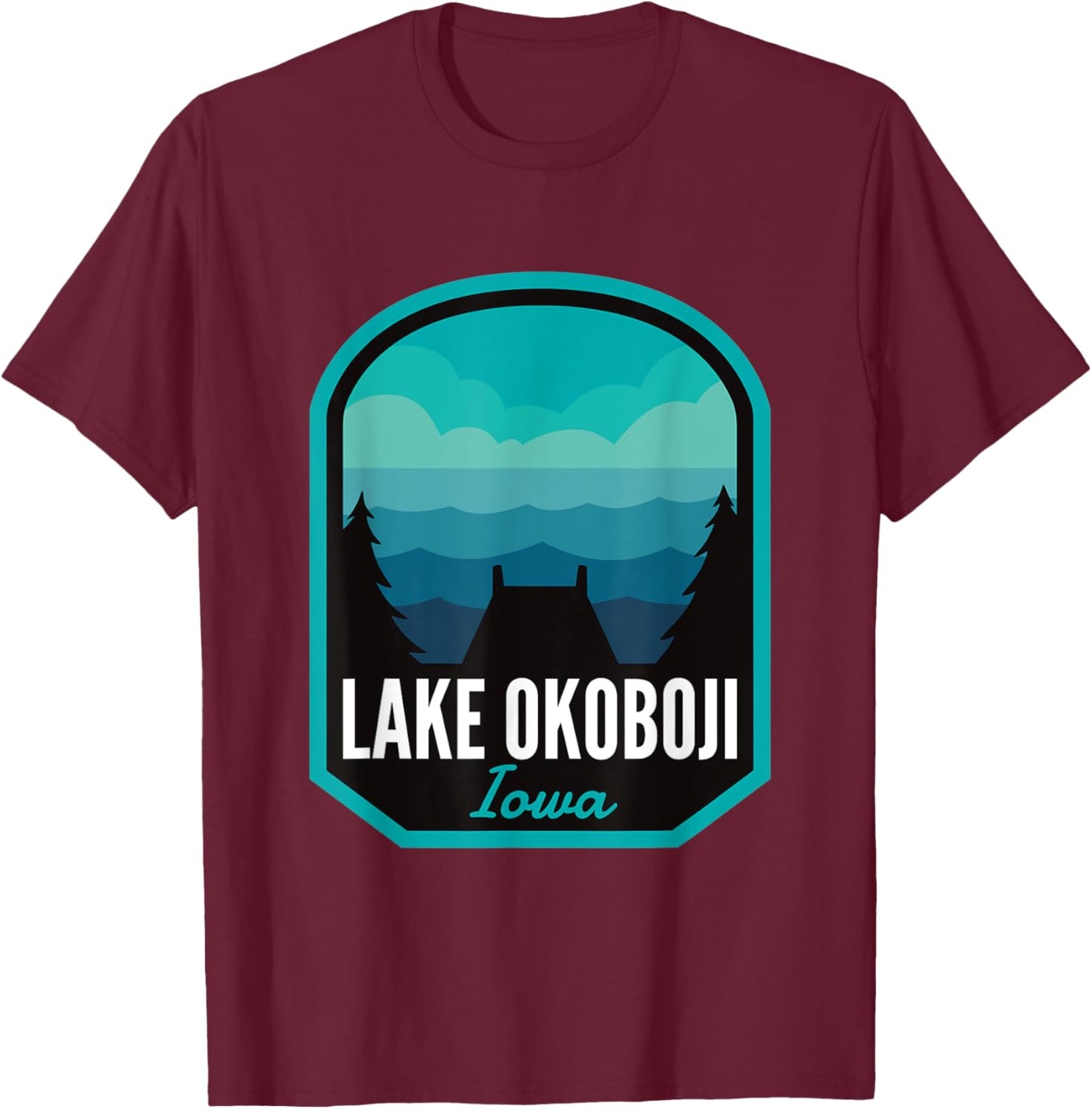 Lake Okoboji Iowa Summer Men Women Kids T-Shirt - T-Shirt | Maroon