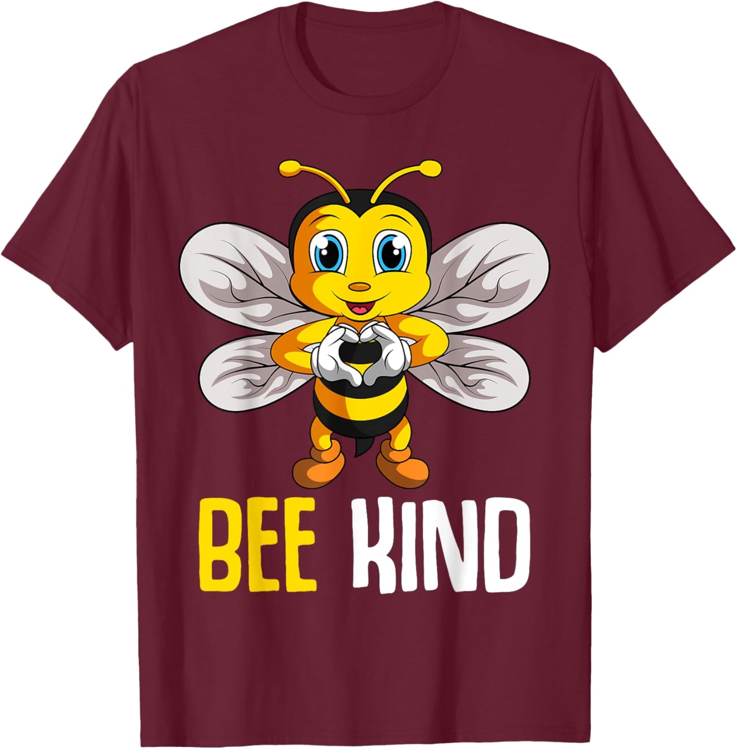 Bee Kind Bumble Bee Kindness Girls Kids Boys Women T-Shirt - T-Shirt | Maroon