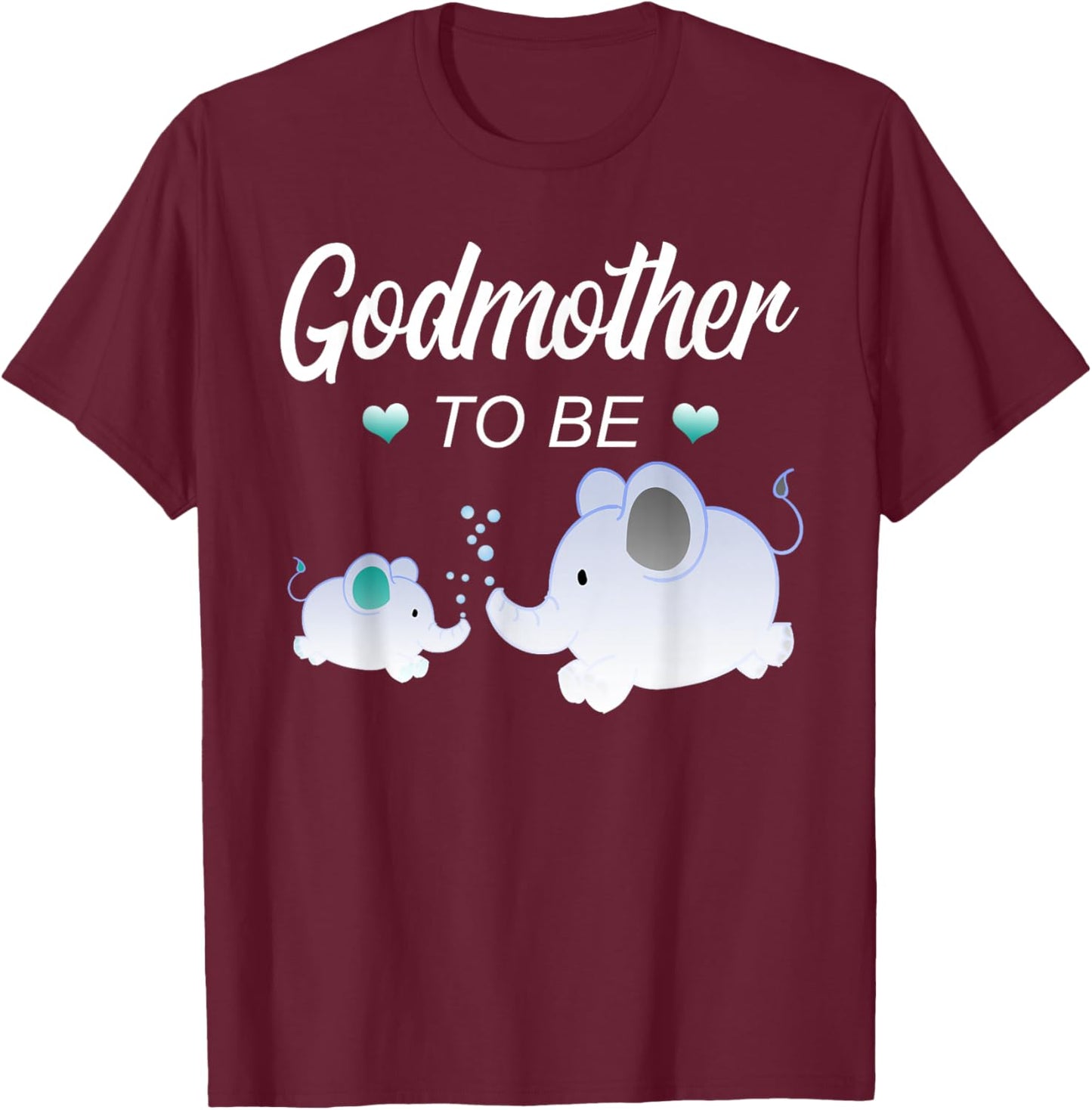 Godmother To Be Elephant Baby Shower For Boy T-Shirt - T-Shirt | Maroon