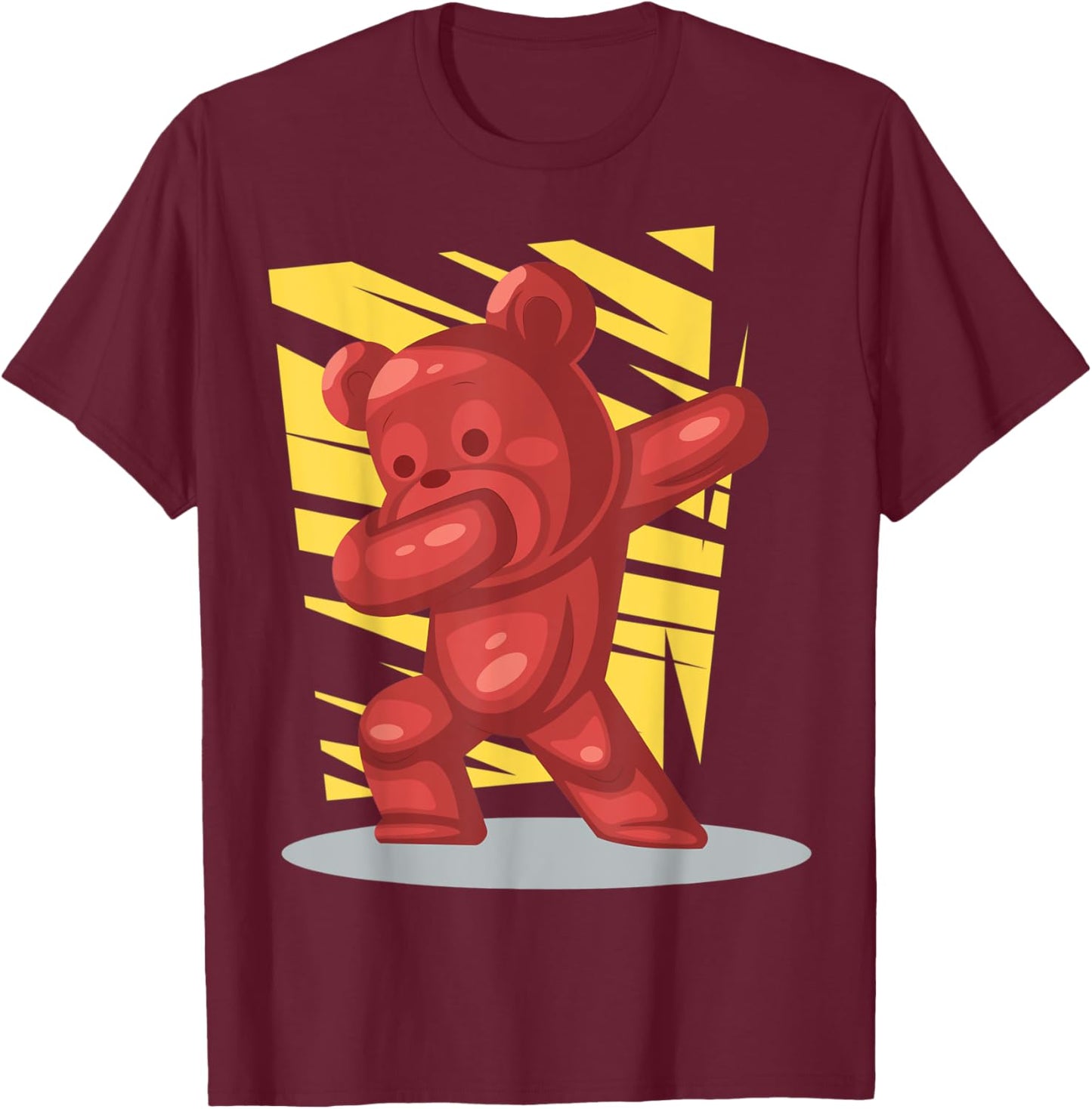 Funny Gummy Bear Lovers Dabbing Gummy Bear Birthday T-Shirt - T-Shirt | Maroon